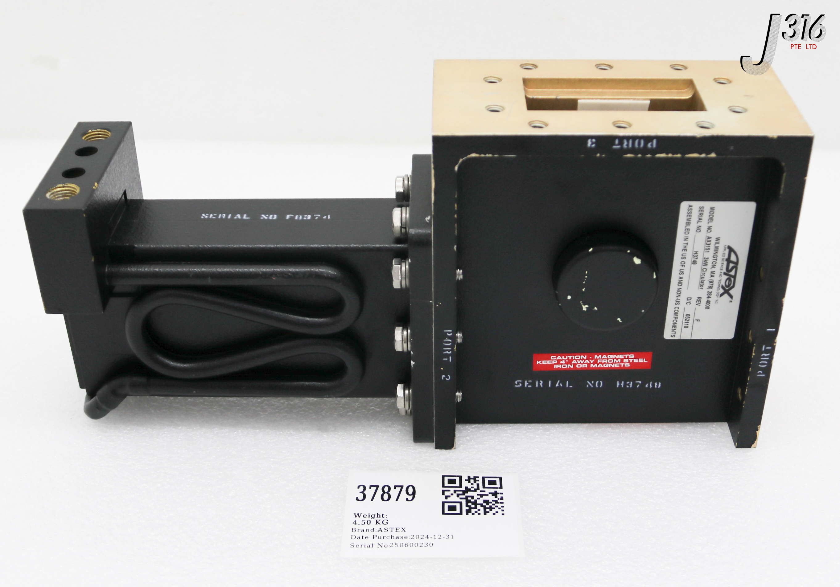37879 ASTEX 3-PORT CIRCULATOR, 3KW W/ 500W DUMMY LOAD, FI20612 AX3151