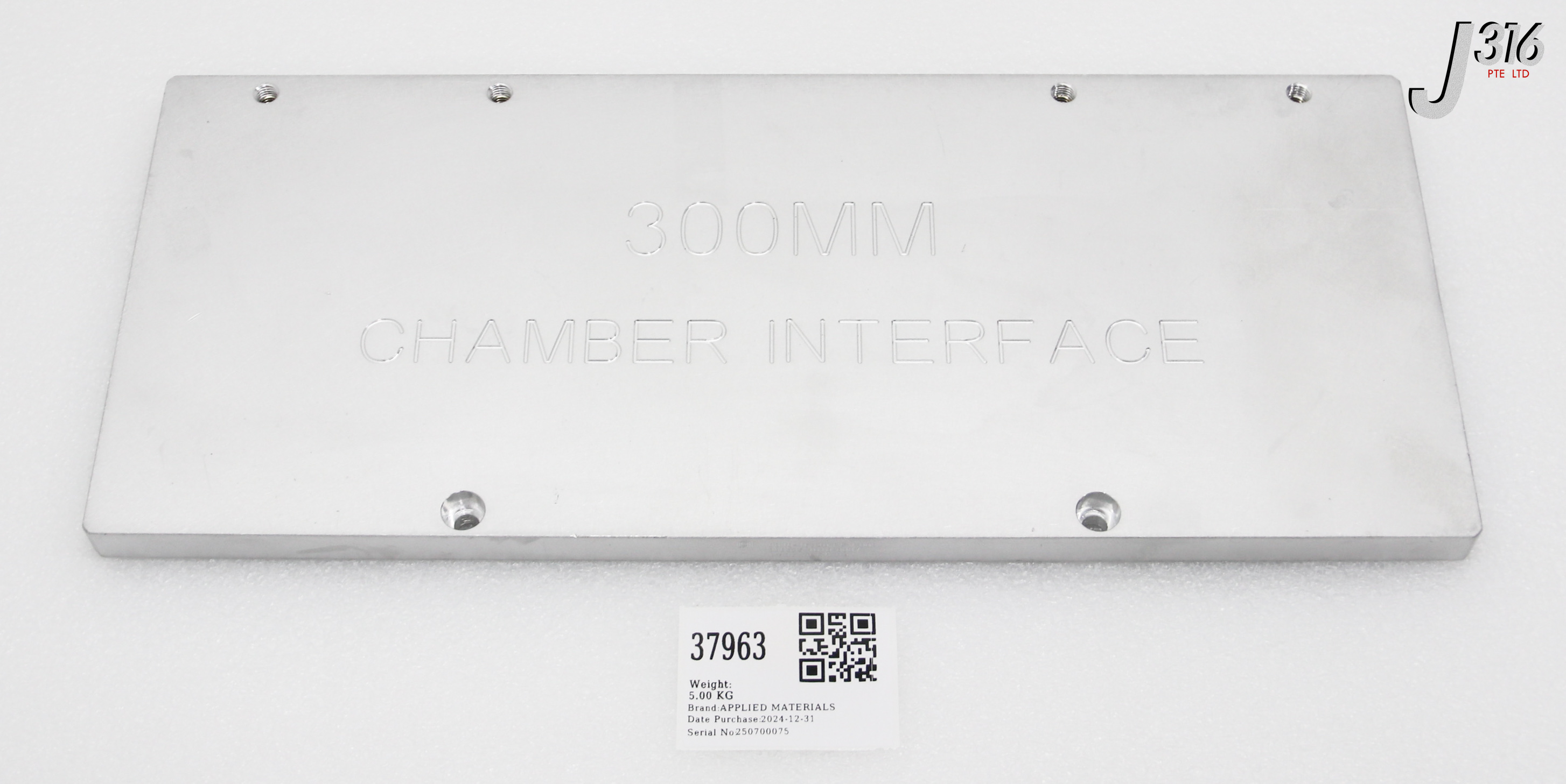 37963 APPLIED MATERIALS BLANK OFF, PROCESS FACE, XFER CHMBR, NON CORR., 300MM 0040-46340