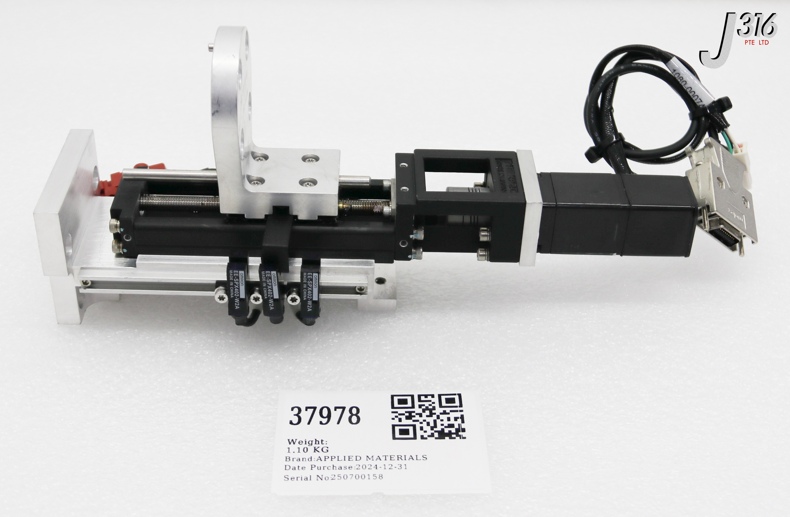 37978 APPLIED MATERIALS WAFER HEATER LIFT ASSY, PRODUCER SE, W/ AC SERVO MOTOR SGMM-A2S31-YA11 0040-44822