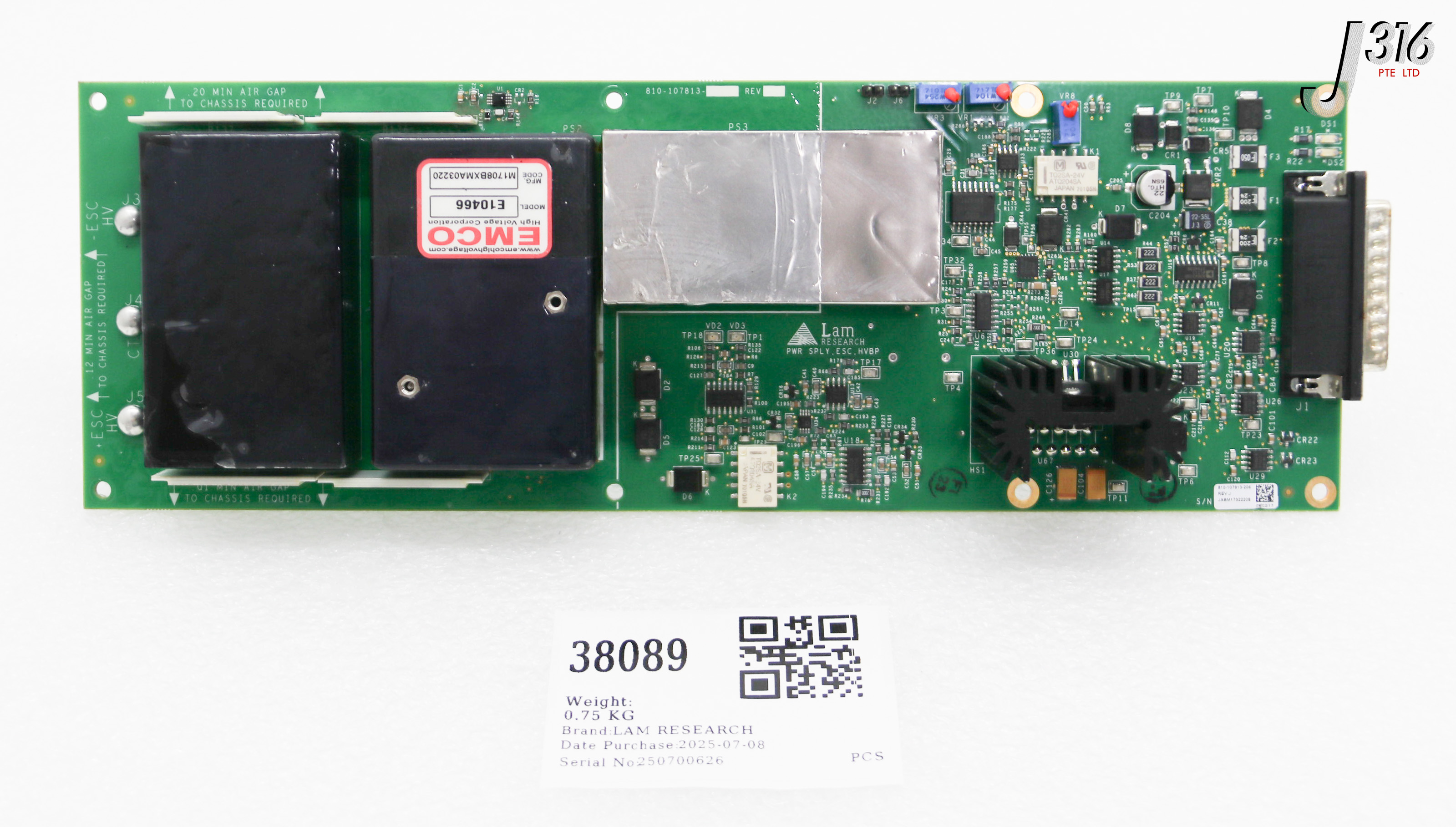 38089 LAM RESEARCH PCB POWER SUPPLY, ESC, HVBP BOARD 810-107813-206
