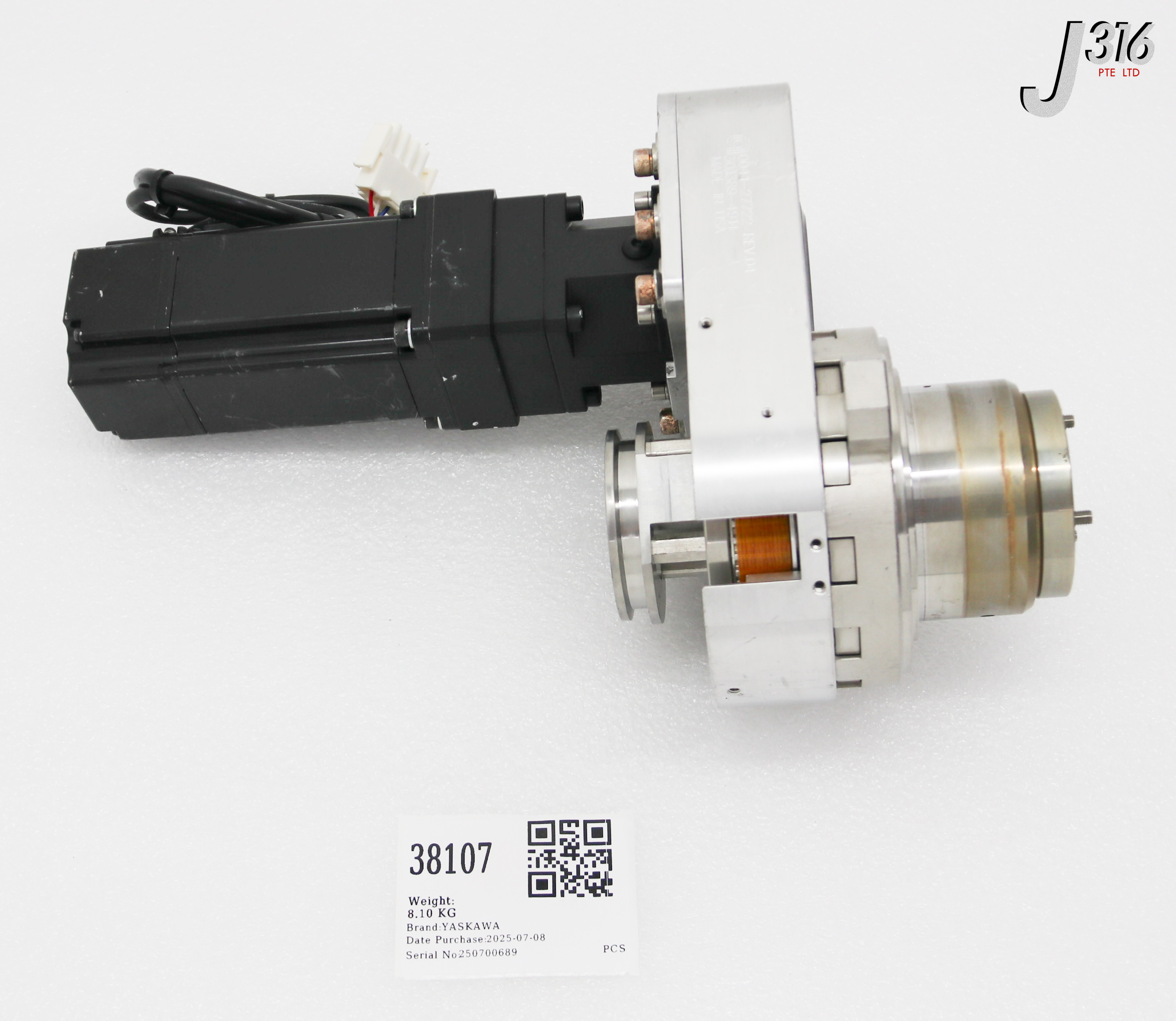 38107 YASKAWA AC SERVO MOTOR  W/ AC SERVO GEARMOTOR YSC-SG08PE04-01 & TOP ASSY 0041-27722 SGMAH-04AAF41