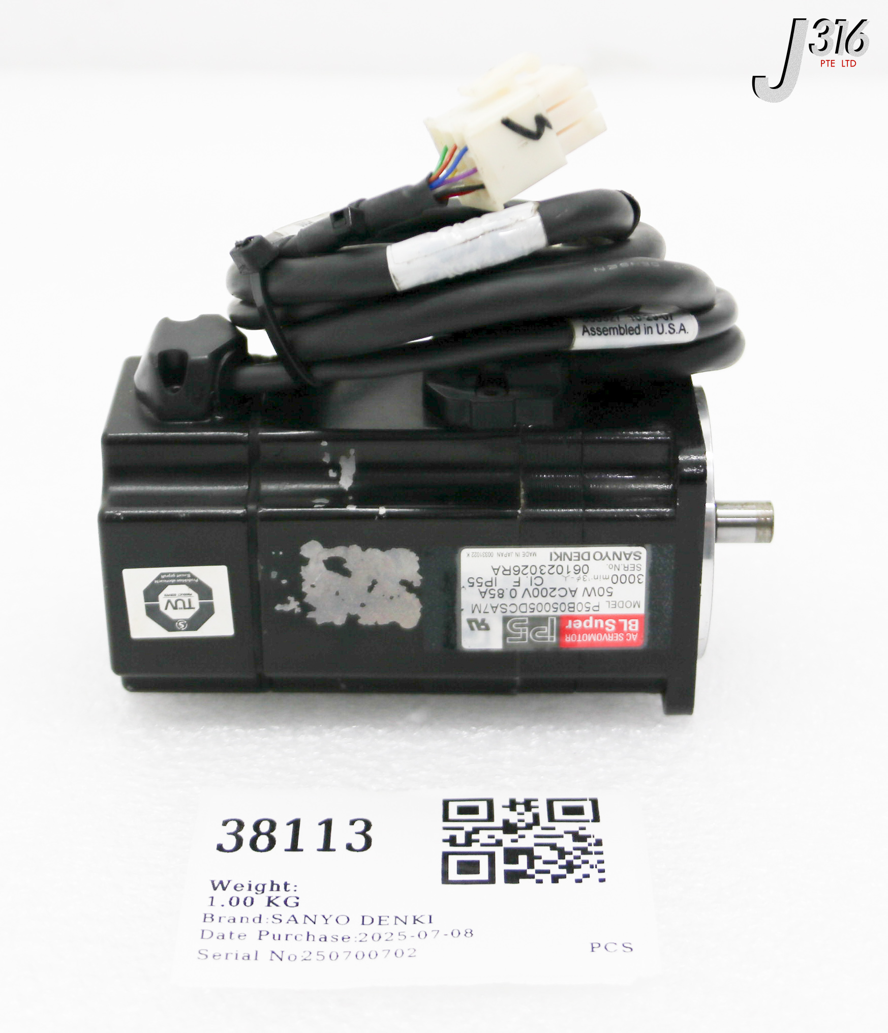 38113 SANYO DENKI AC SERVO MOTOR BL SUPER P50B05005DCSA7M