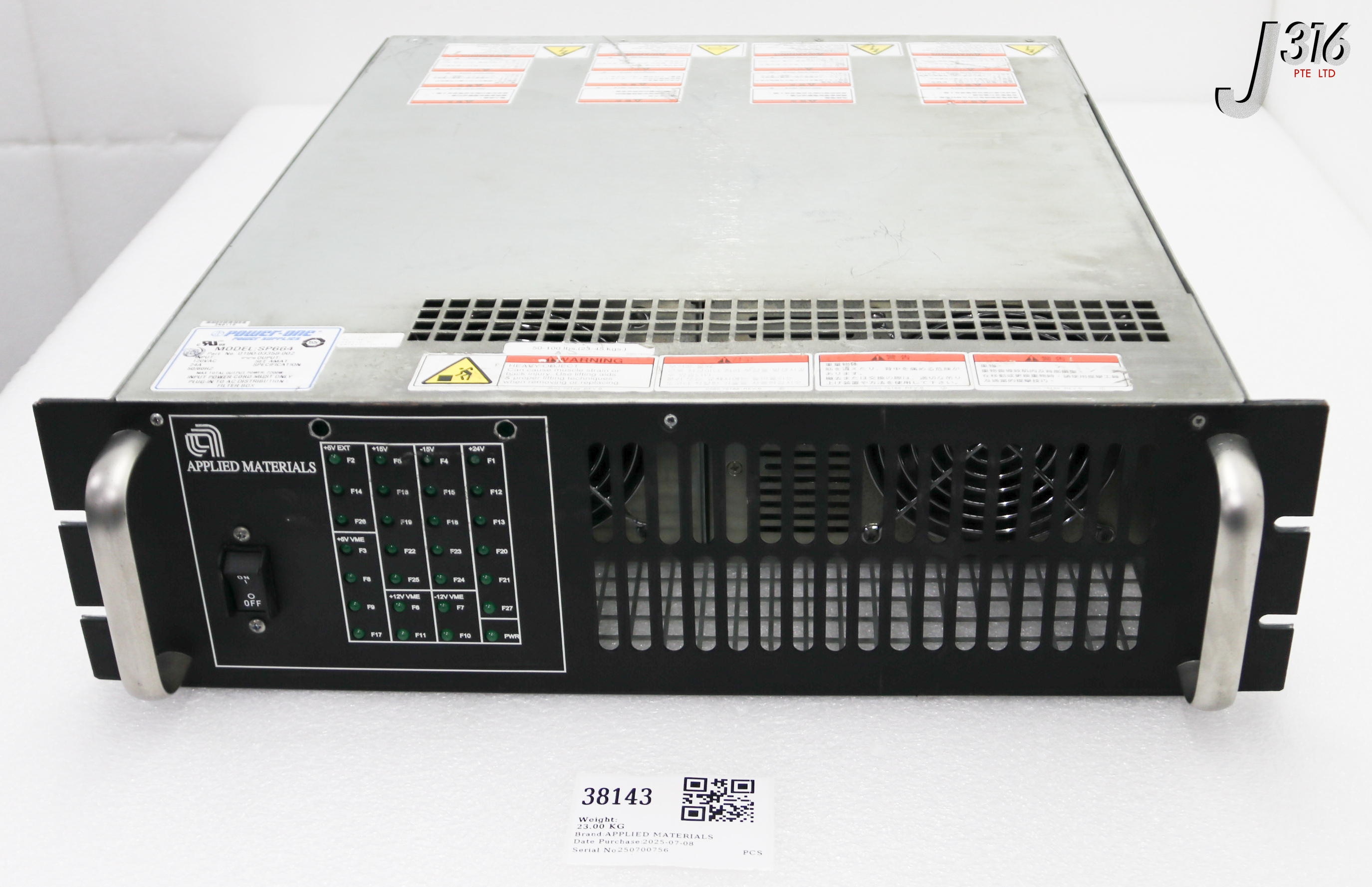 38143 APPLIED MATERIALS DC POWER SUPPLY CENTURA II CONT, 120VAC, POWER-ONE SP664 (PARTS) 0190-03358