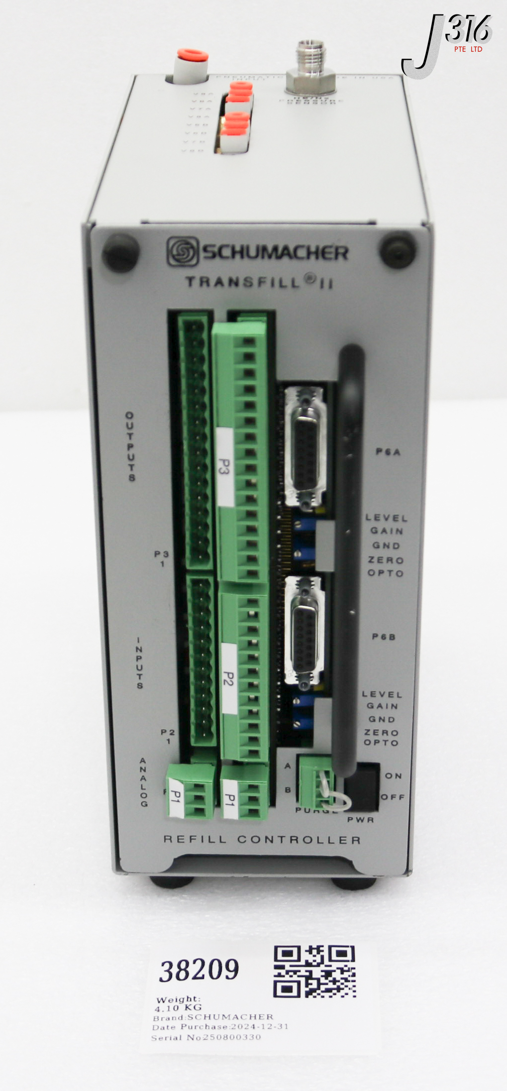 38209 SCHUMACHER TRANSFILL II REFILL CONTROLLER, P/N: Z0912-002991 1491-1014