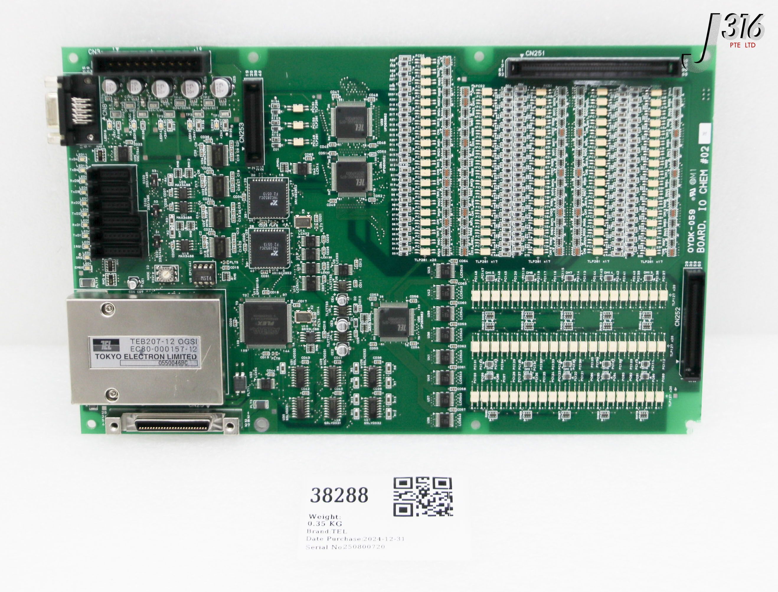 38288 TEL PCB BOARD IO CHEM #02 W/ TEB207-12 OGSI OYDK-059