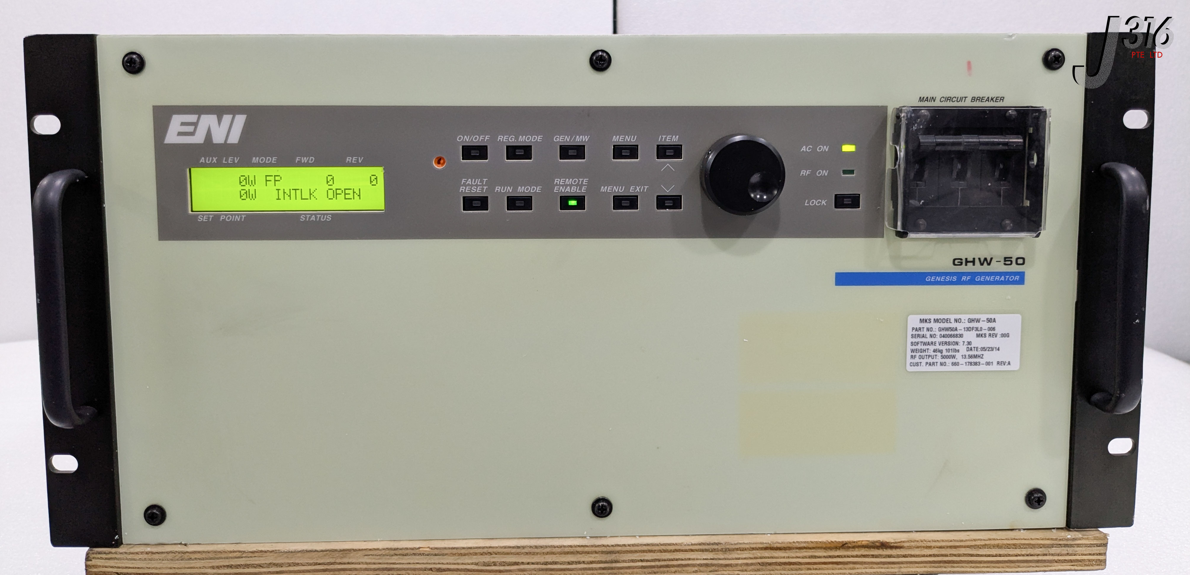 38392 ENI MKS, GHW-50 GENESIS RF GENERATOR 13.56MHZ, GHW50A-13DF3L0-006 (REFURBISHED) GHW-50A