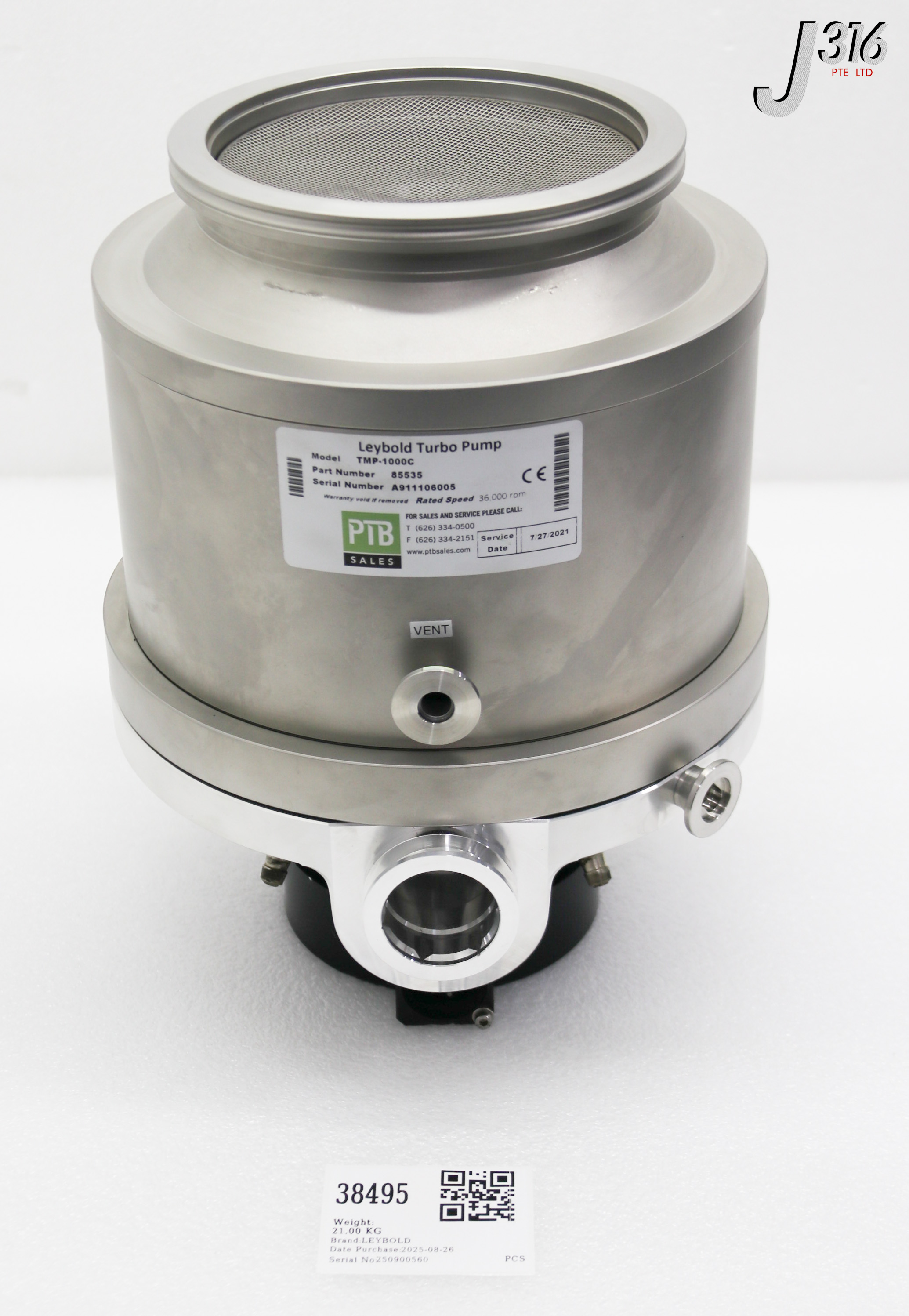 38495 LEYBOLD TURBO PUMPS, TMP-1000C P/N: 85535 (WORKING) TURBOVAC 1000C