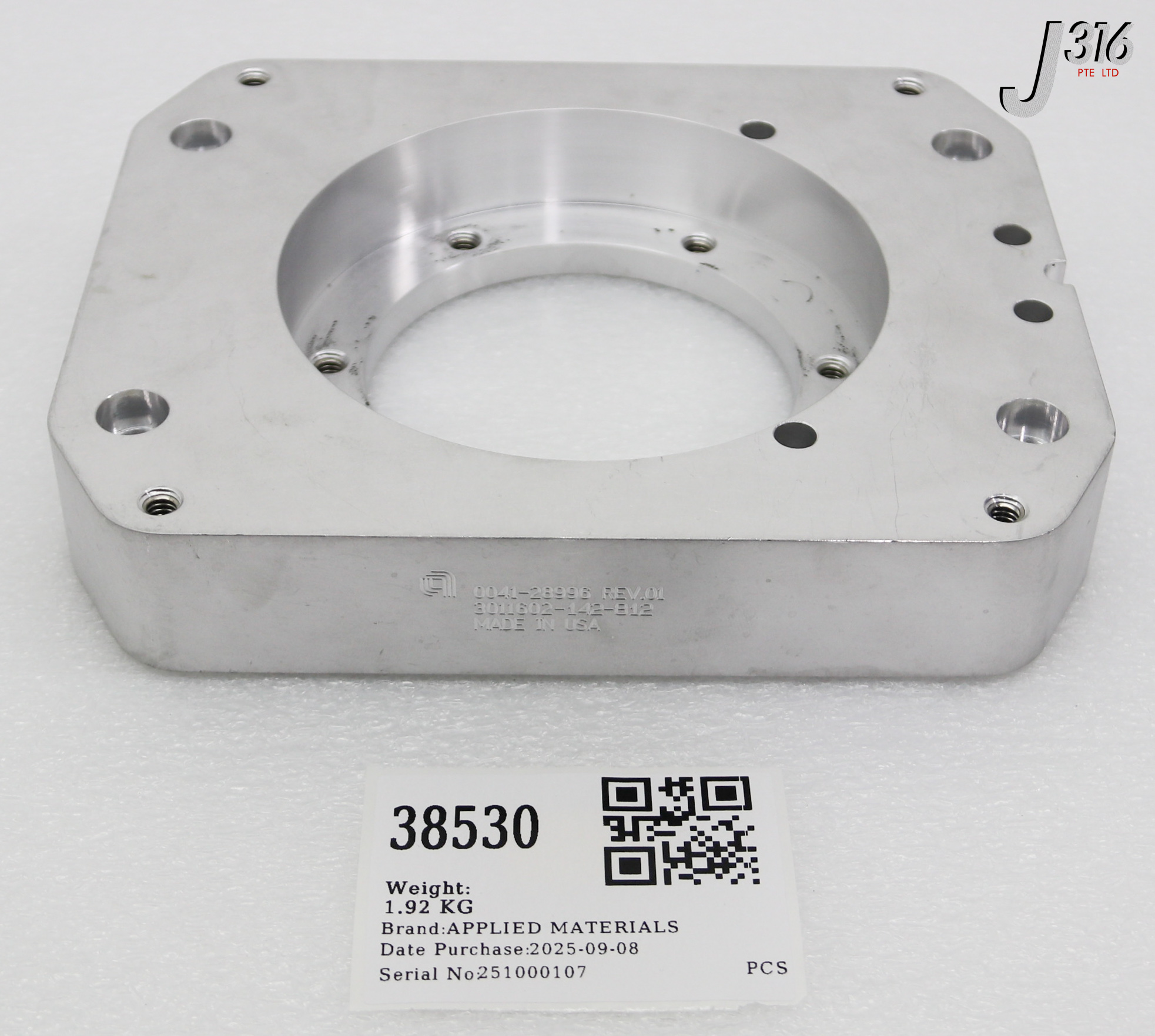 38530 APPLIED MATERIALS PLATE MOUNT, ASTRON EX, LOW K, PRODUCER SE 0041-28996