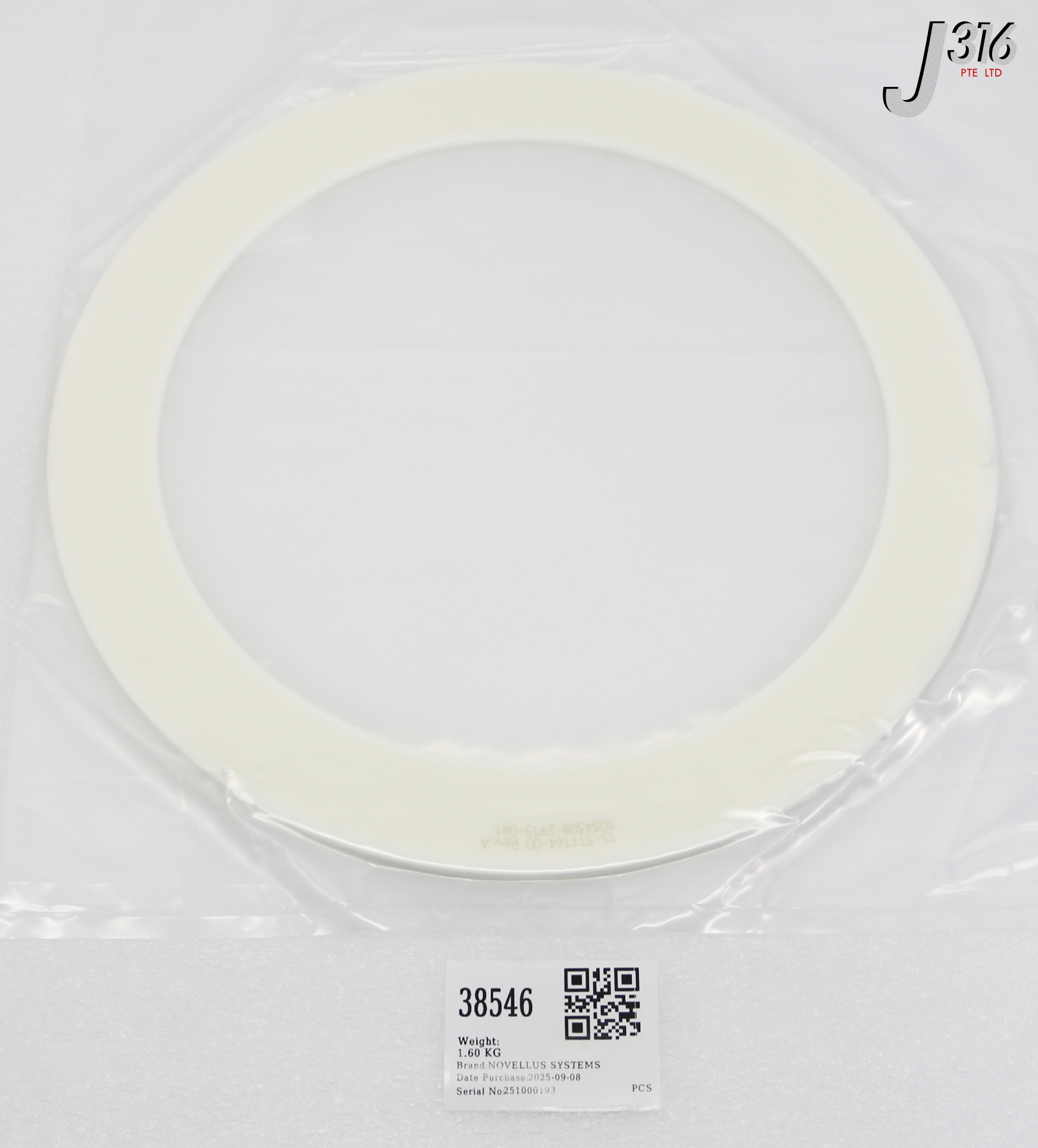 38546 NOVELLUS SYSTEMS RING WAFER LIFT 300MM STD ID EC VCTR VECTOR (NEW) 15-311164-00