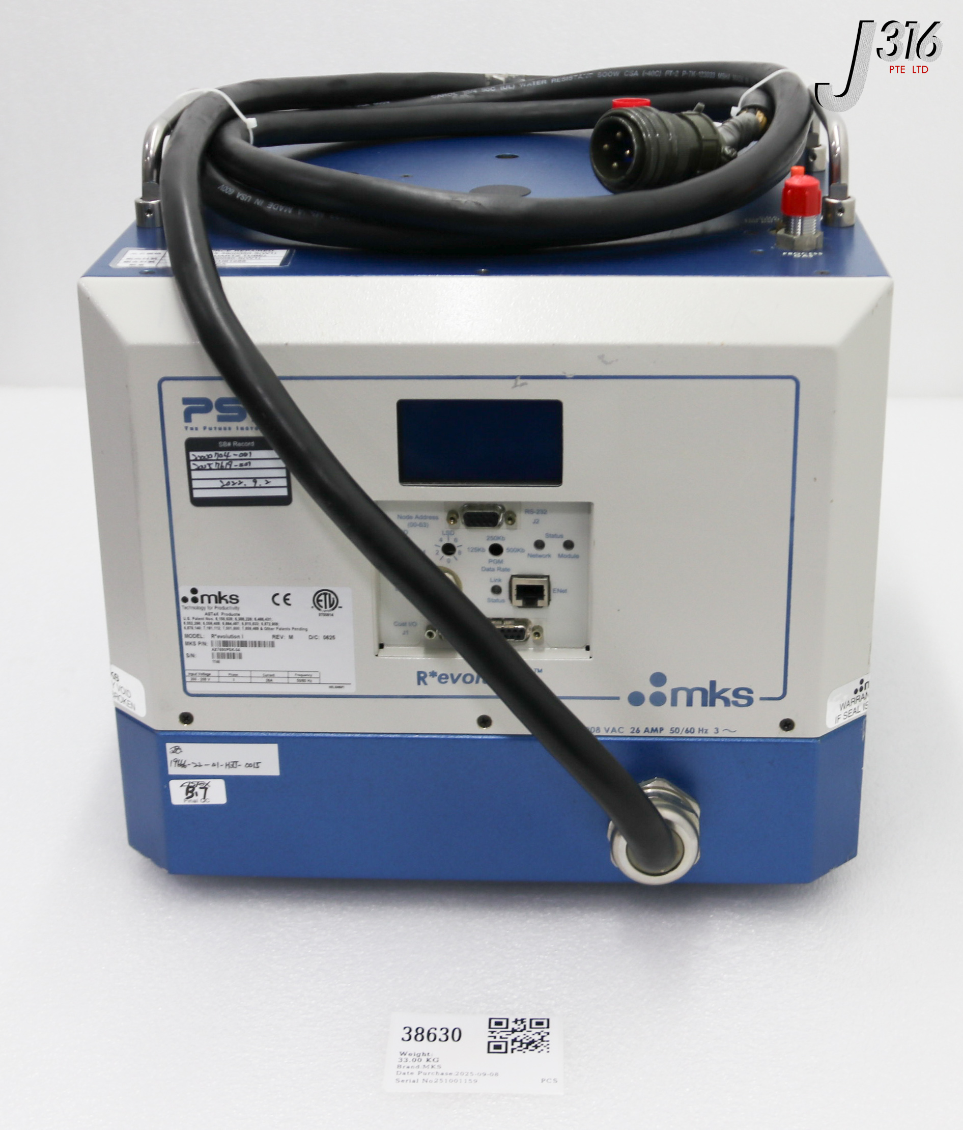 38630 MKS INTEGRATED REMOTE PLASMA SOURCE AX7690PSK-04 (REFURBISHED) R*EVOLUTION I