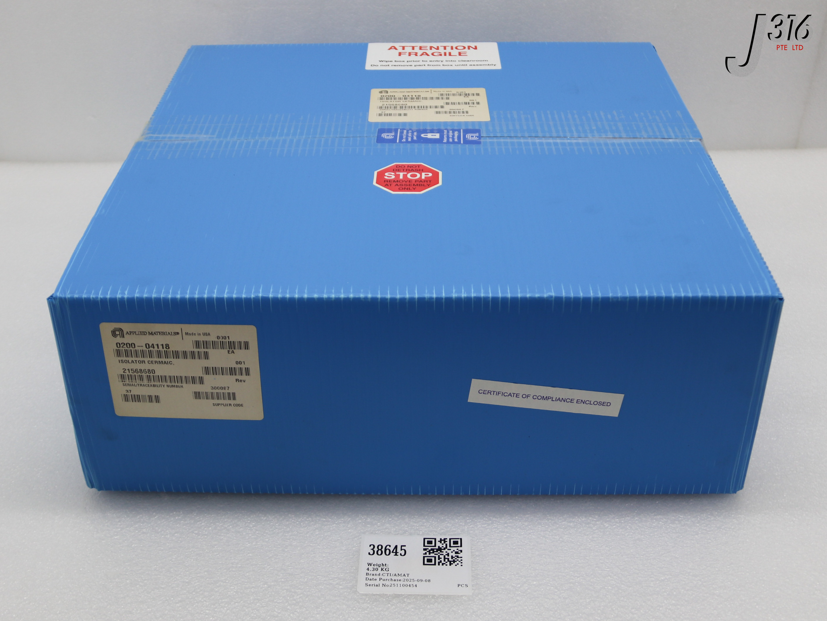 38645 CTI/AMAT AMAT ISOLATOR, CERAMIC, BLOK-CUST SPECIFIED (NEW) 0200-04118