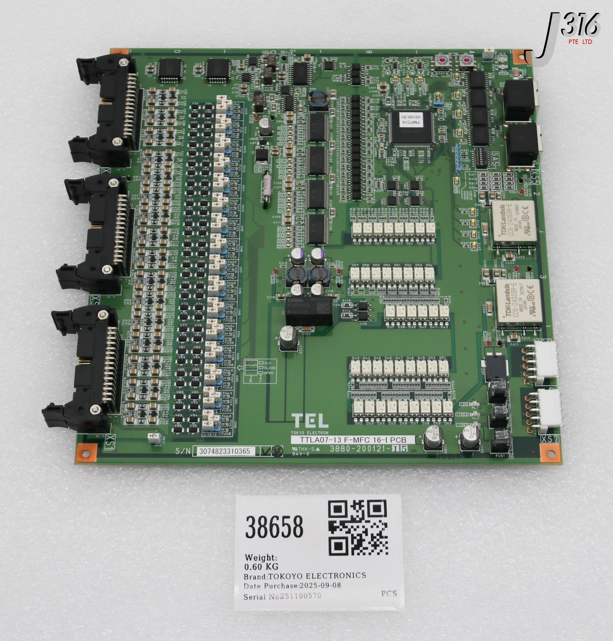 38658 TOKOYO ELECTRONICS PCB,A/D CONV..TTLA07-13F-MFC16 (NEW) 3880-200121-15
