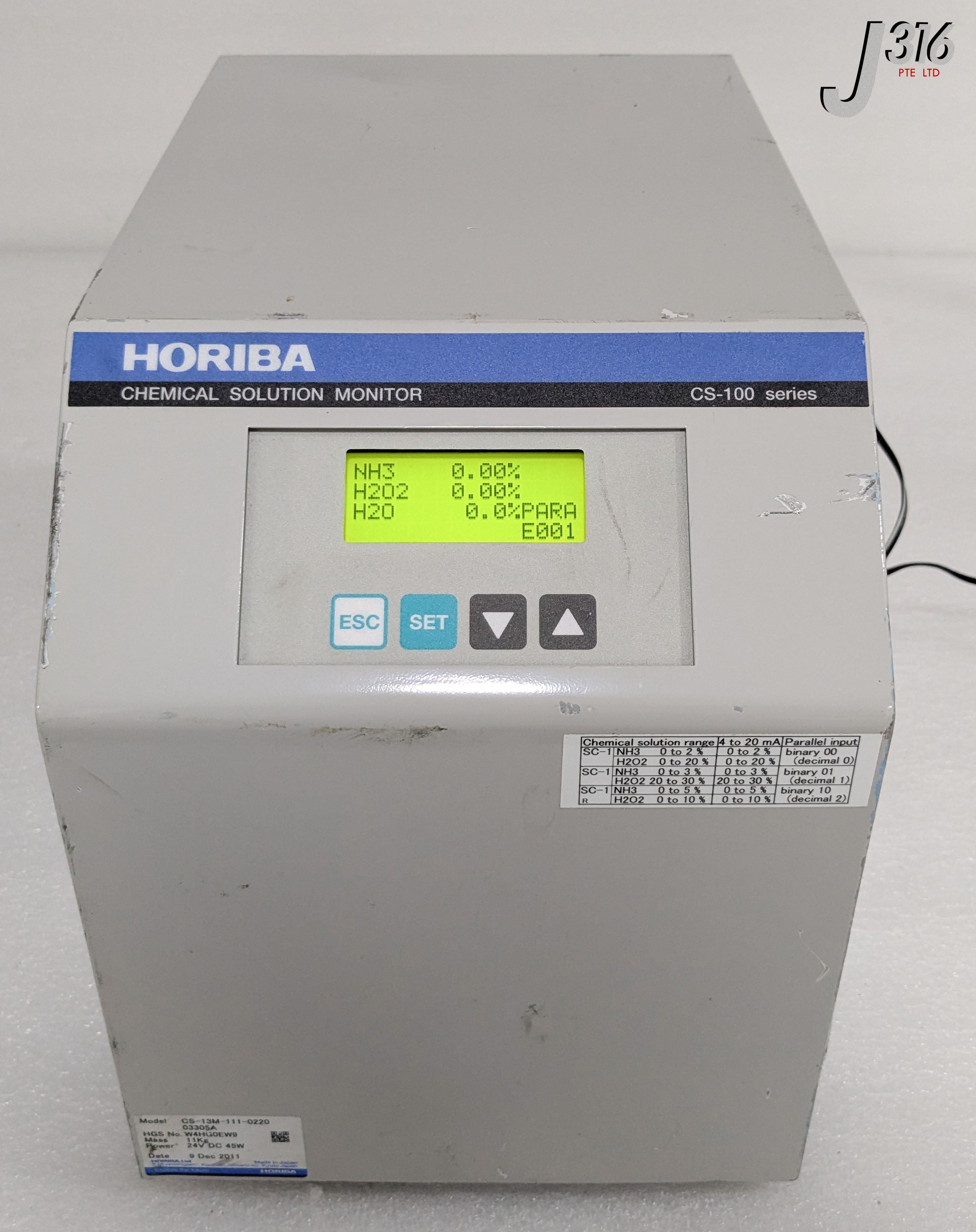 38744 HORIBA CHEMICAL SOLUTION MONITOR CS-13M-111-0220
