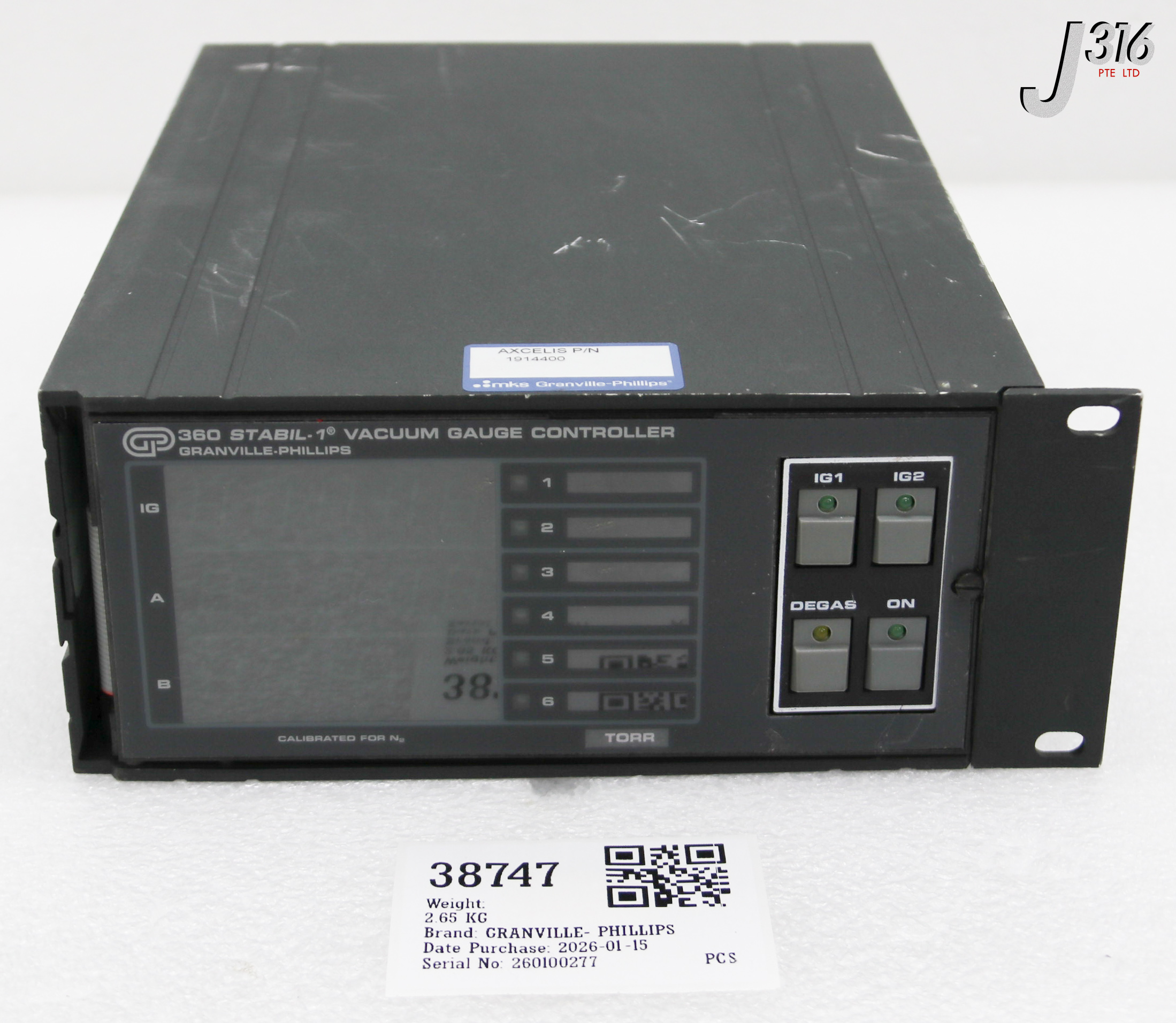 38747 GRANVILLE- PHILLIPS 360 STABIL-1 VACUUM GAUGE CONTROLLER 360249