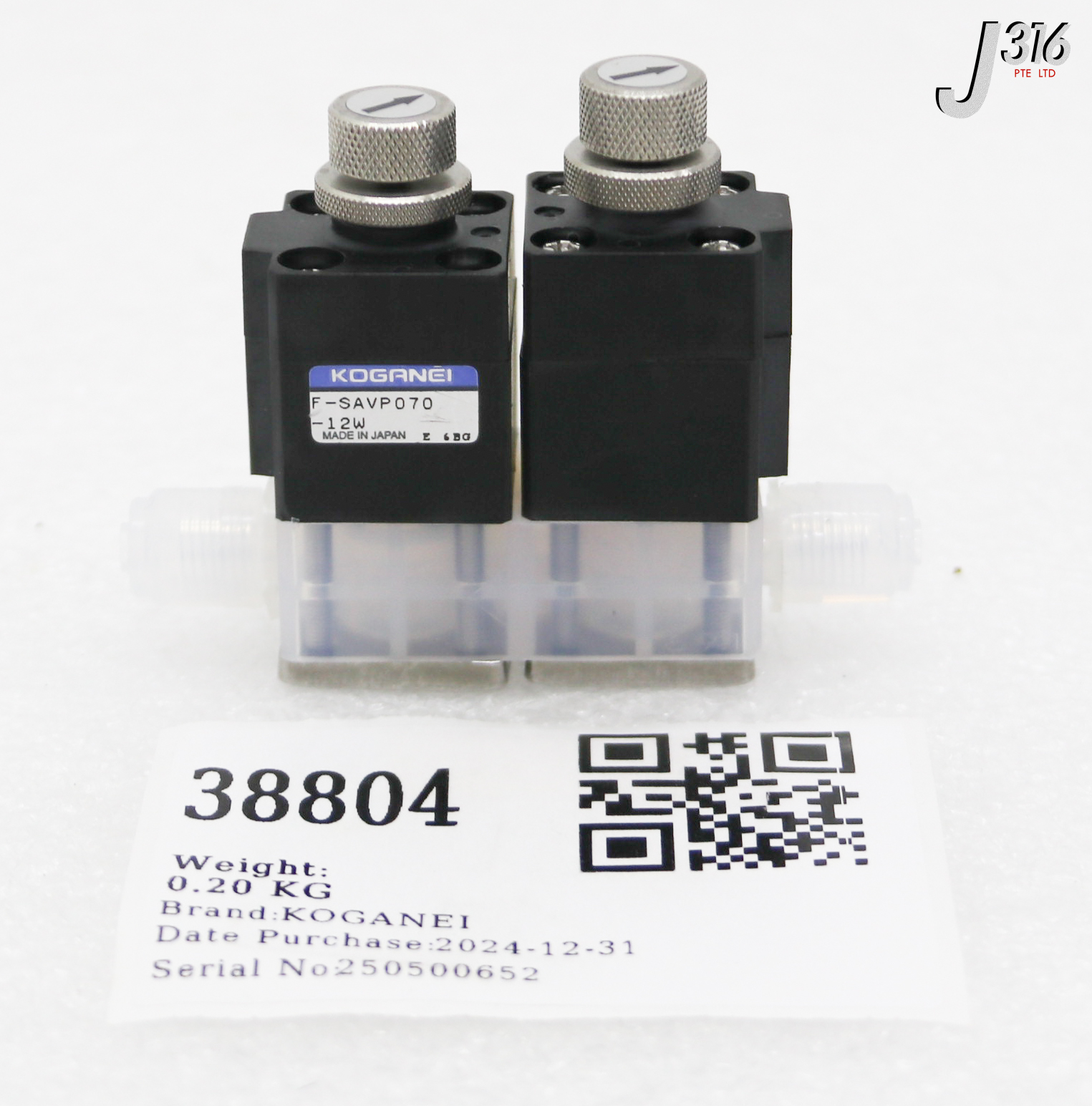 38804 KOGANEI CHEMICAL VALVE, 12W F-SAVP070-12W