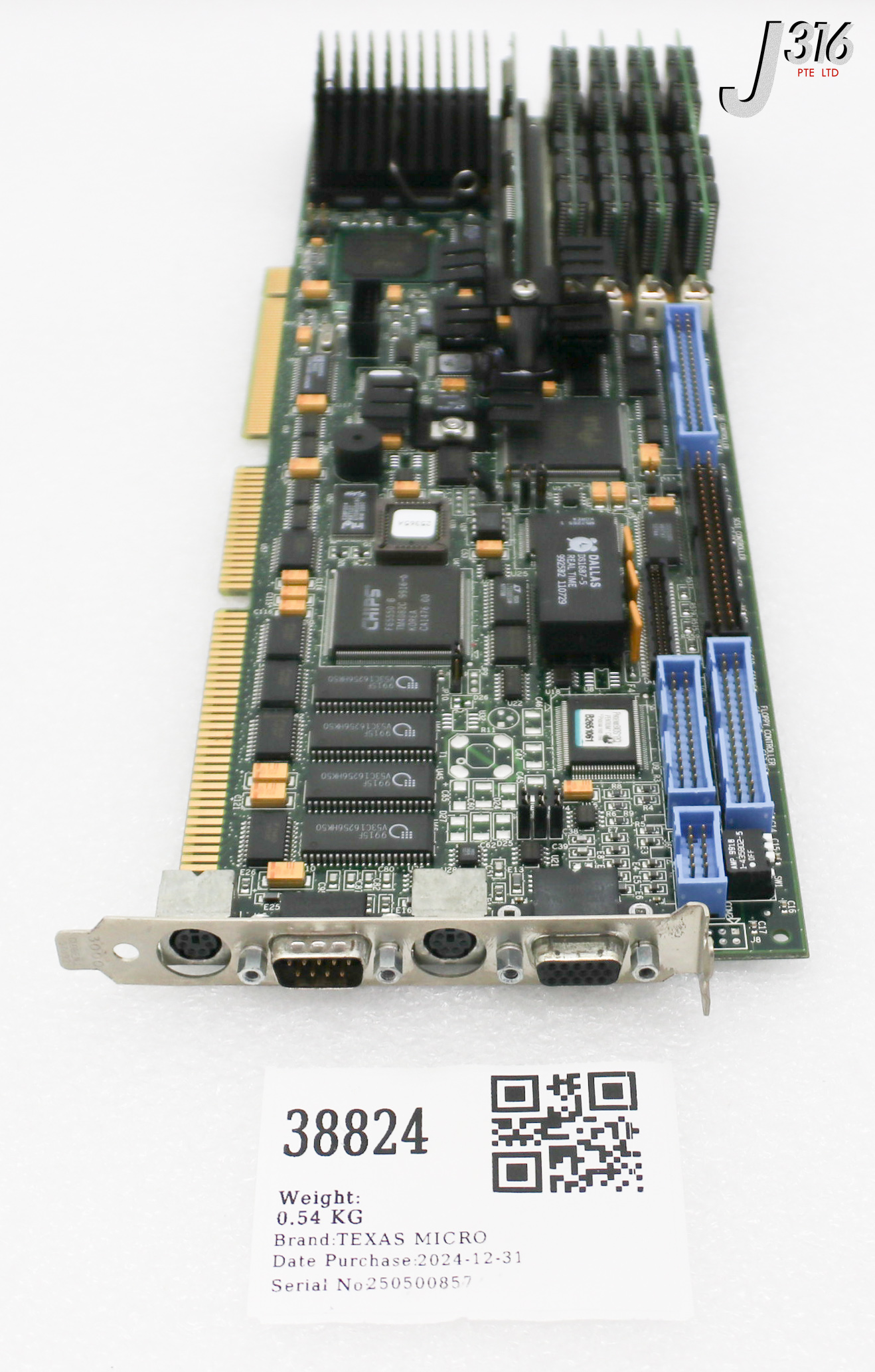 38824 TEXAS MICRO PCB, P54C PENTIUM (RAINBOW II) CPU BOARD 950/F27411C