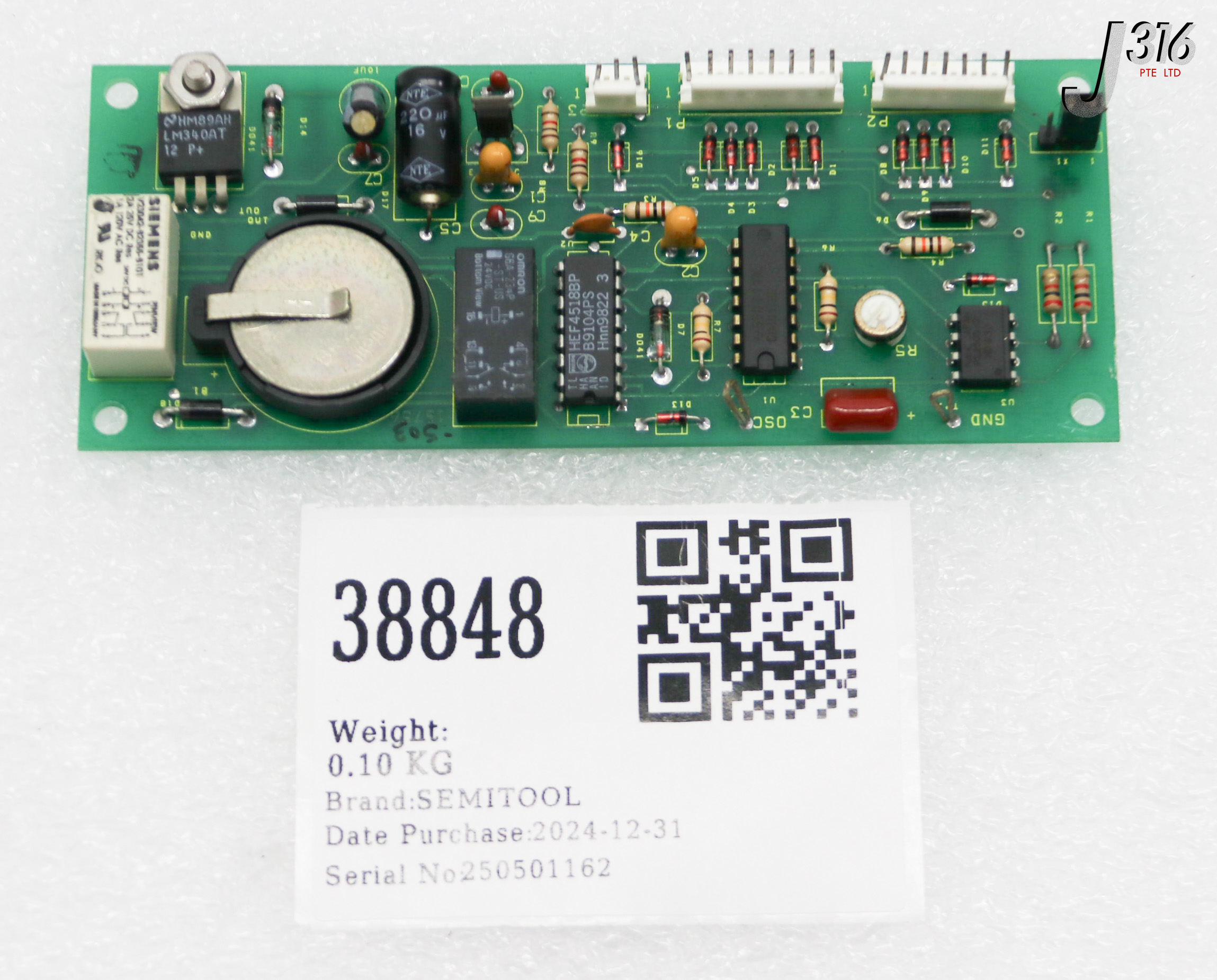 38848 SEMITOOL PCB ASSY, RINSE TIMER BD, 16756 16756-503
