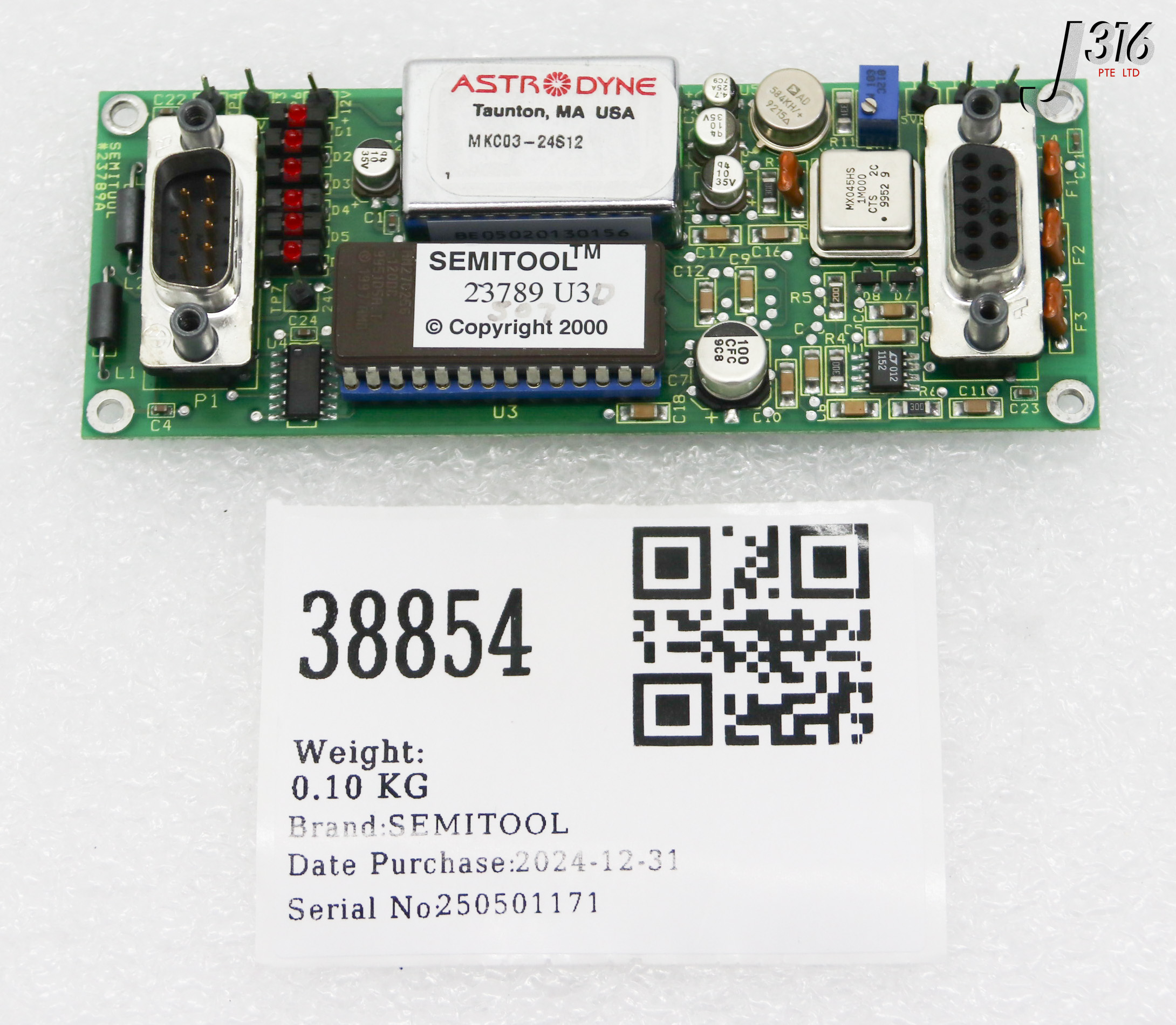 38854 SEMITOOL PCB ASSY, ABS ENCODER INTERFACE BD, 23789A 23789-517