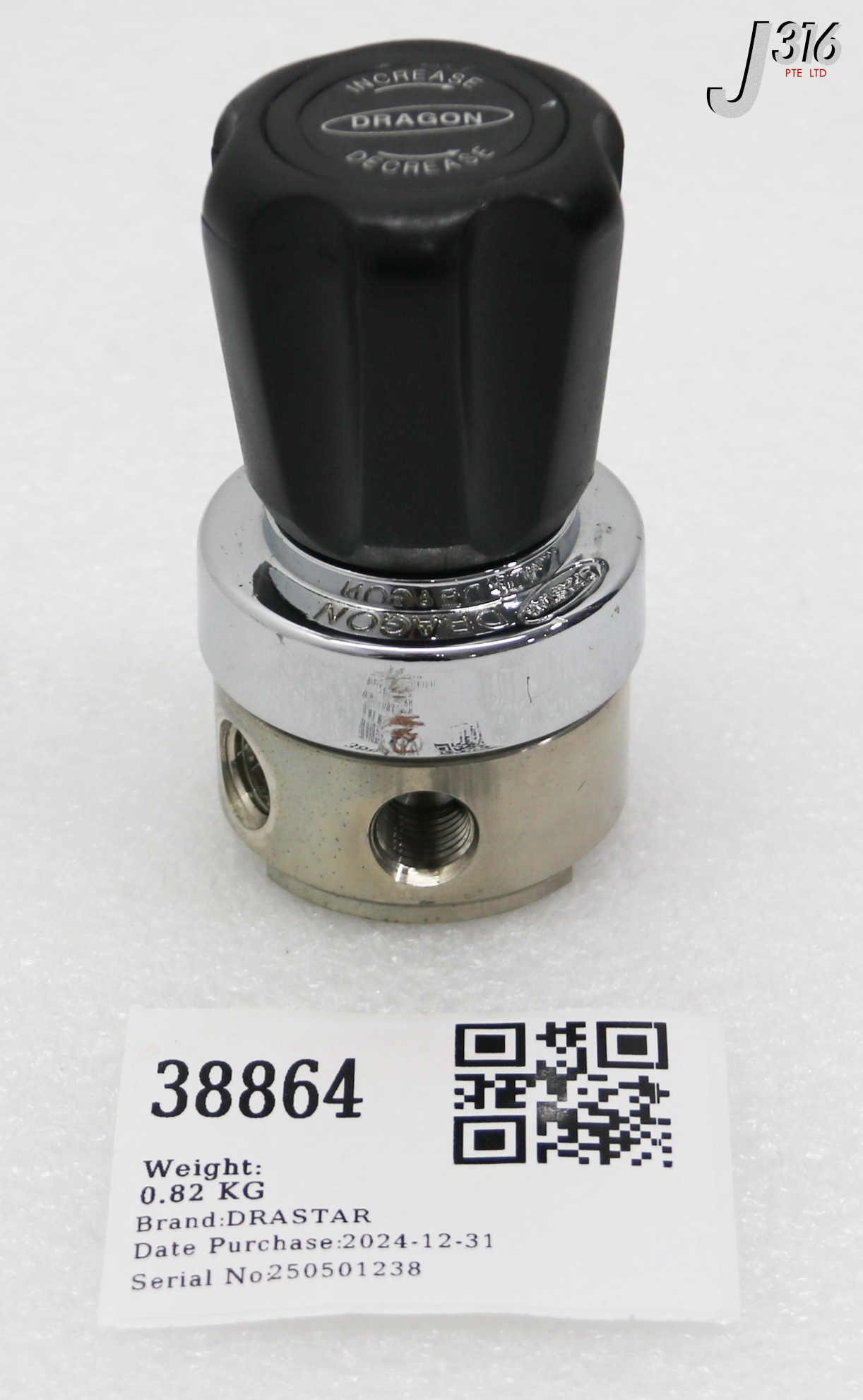 38864 DRASTAR LOW PRESSURE REGULATOR, MAX INLET: 3500PSIG DR60-A100-2