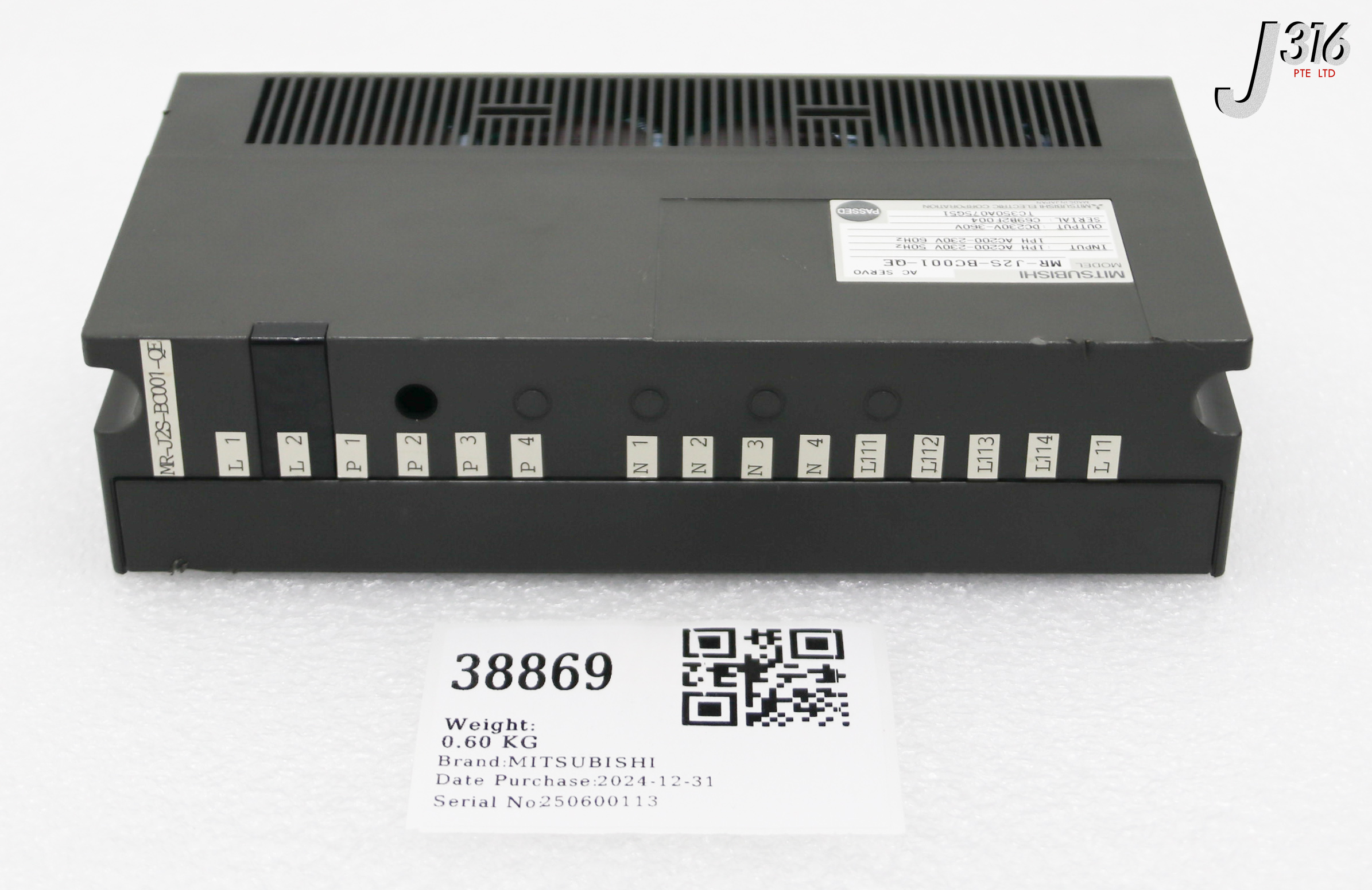 38869 MITSUBISHI AC SERVO AMPLIFIER MR-J2S-BC001-QE