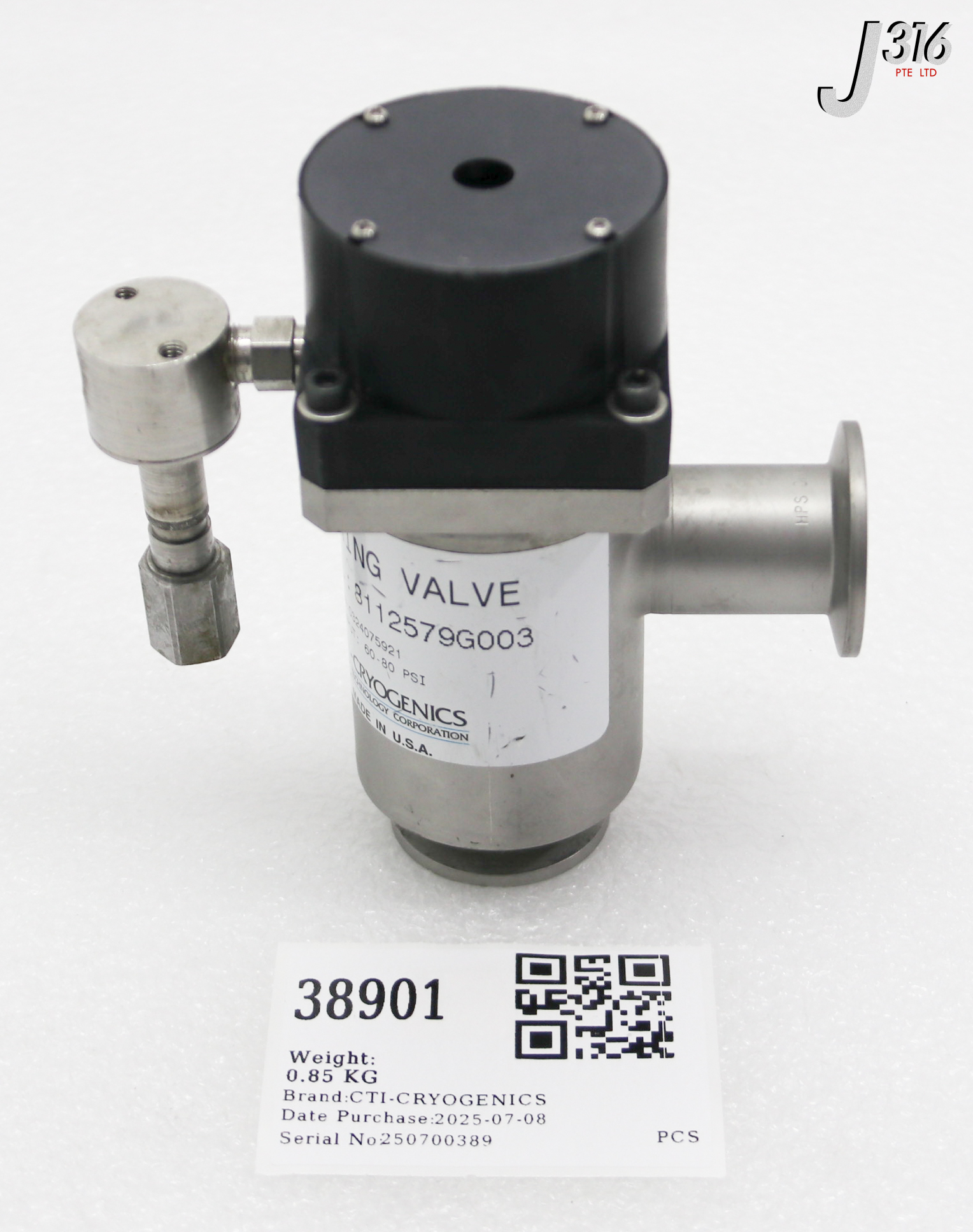 38901 CTI-CRYOGENICS ROUGHING VALVE ASSY 8112579G003