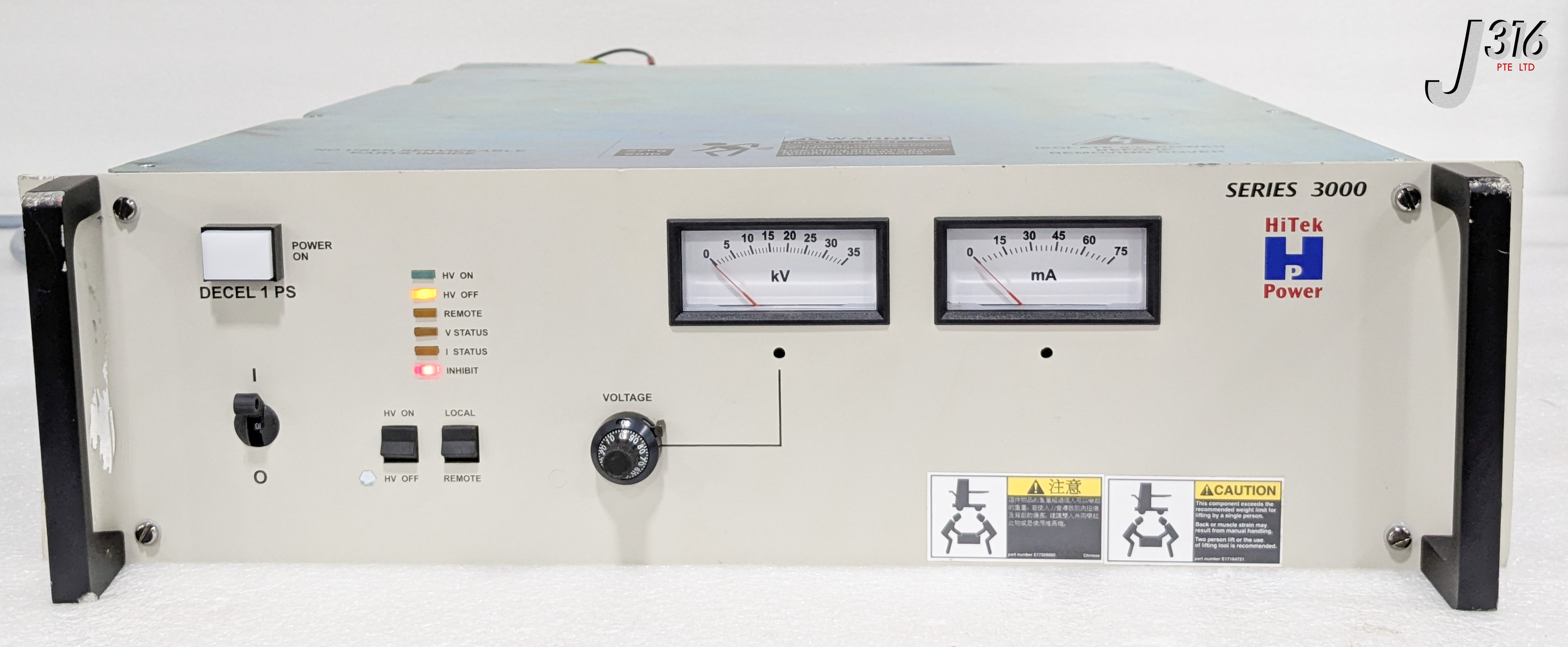 38927 HITEK POWER HIGH VOLTAGE POWER SUPPLY, 3KW - 35KW, SERIES 3000, AE: A1037910 E19285111