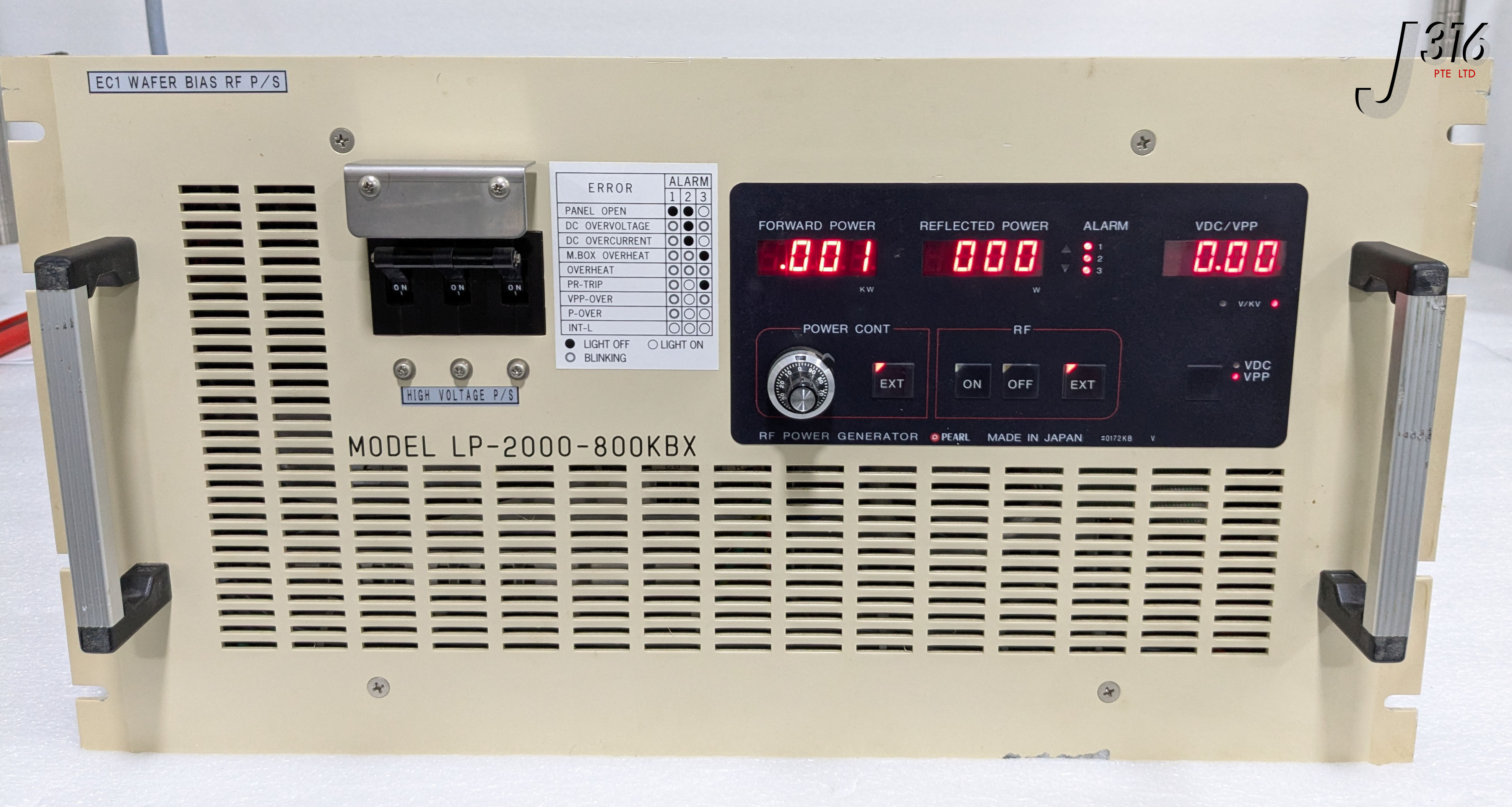 38960 PEARL KOGYO RF POWER GENERATOR LP-2000-800KBX