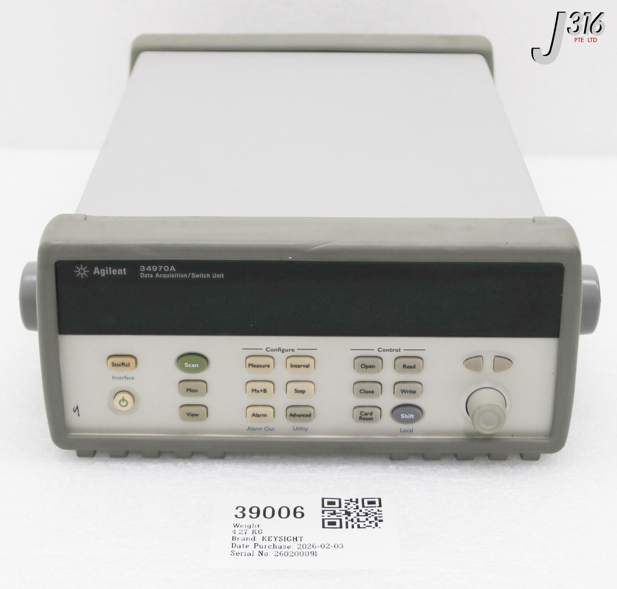 39006 AGILENT KEYSIGHT DATA ACQUISITION/ DATA LOGGER SWITCH UNIT D75890 (PARTS) 34907A