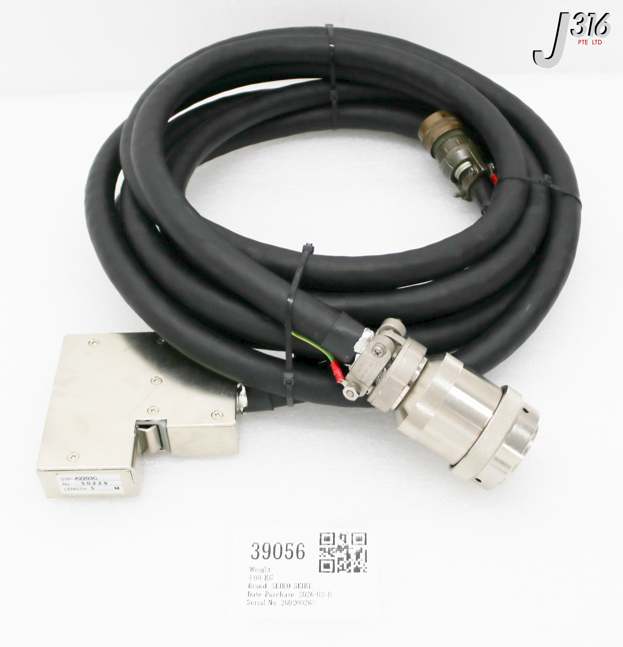 39056 SEIKO SEIKI TURBO PUMP CBL, P035P, P035Y-B031-3, 5M STP-A2203C
