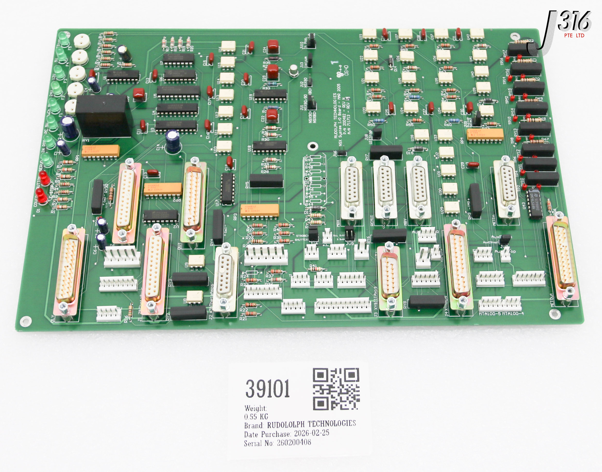 39101 RUDOLPH TECHNOLOGIES PCB- NSX SYSTEM I/O BOARD 200482