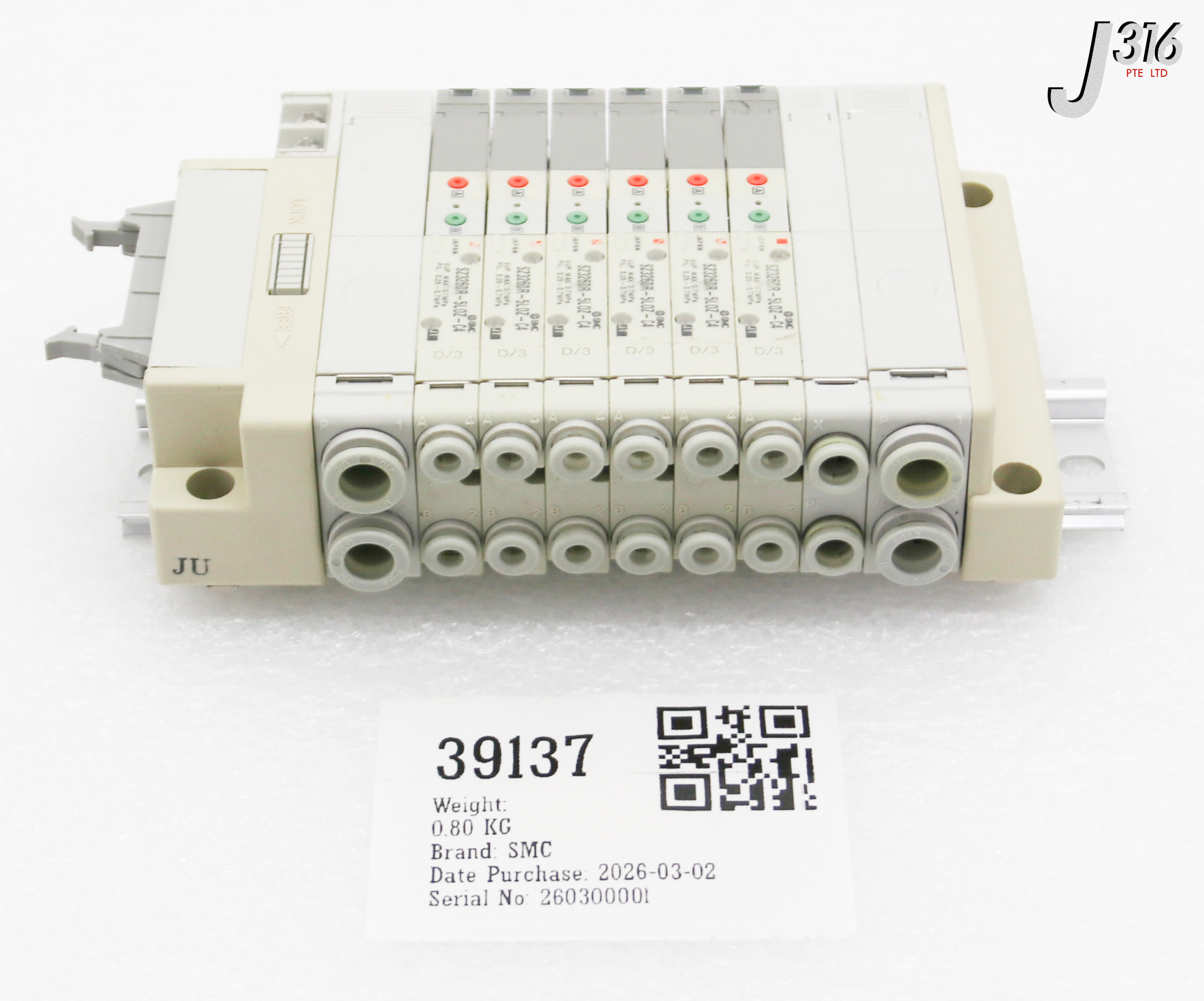 39137 SMC 9SLOTS MANIFOLD ASSY W/ 6X SOLENOID VALVES SZ3260R-5LOZ-C4