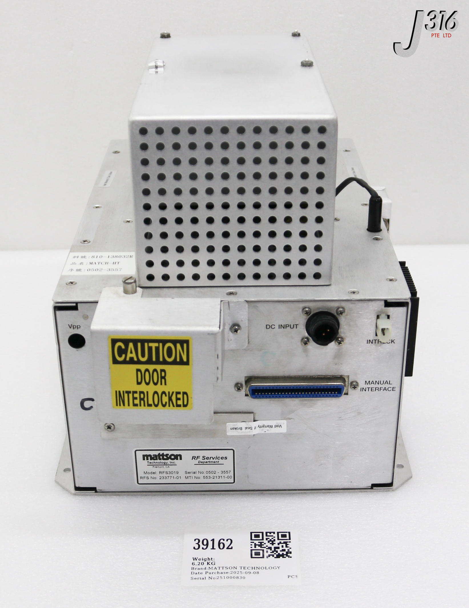 39162 MATTSON TECHNOLOGY RF MATCH, 233771-01 (REFURBISHED) RFS3019