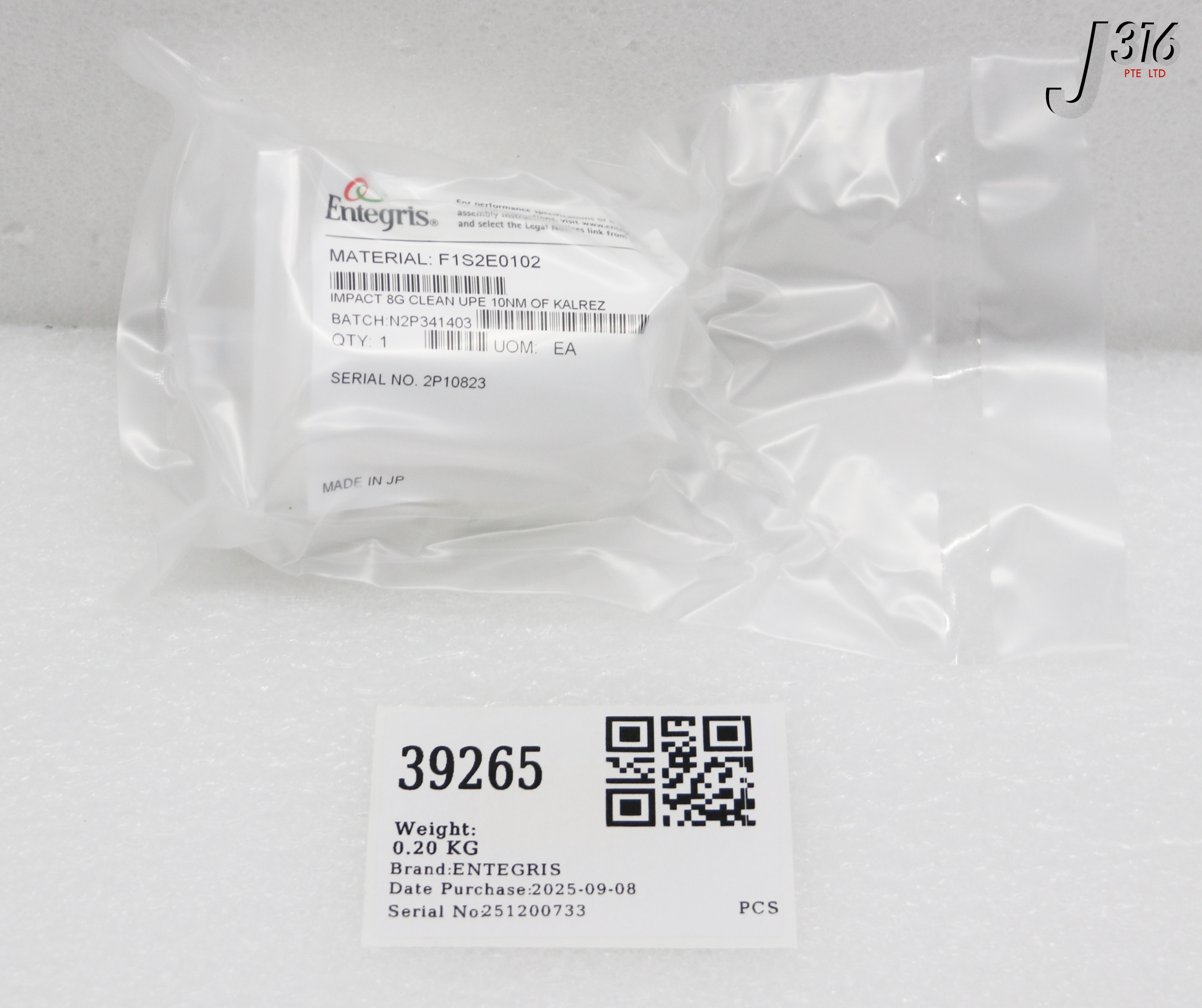 39265 ENTEGRIS IMPACT 8G CLEAN UPE 10NM OF KALREZ (NEW) F1S2E0102