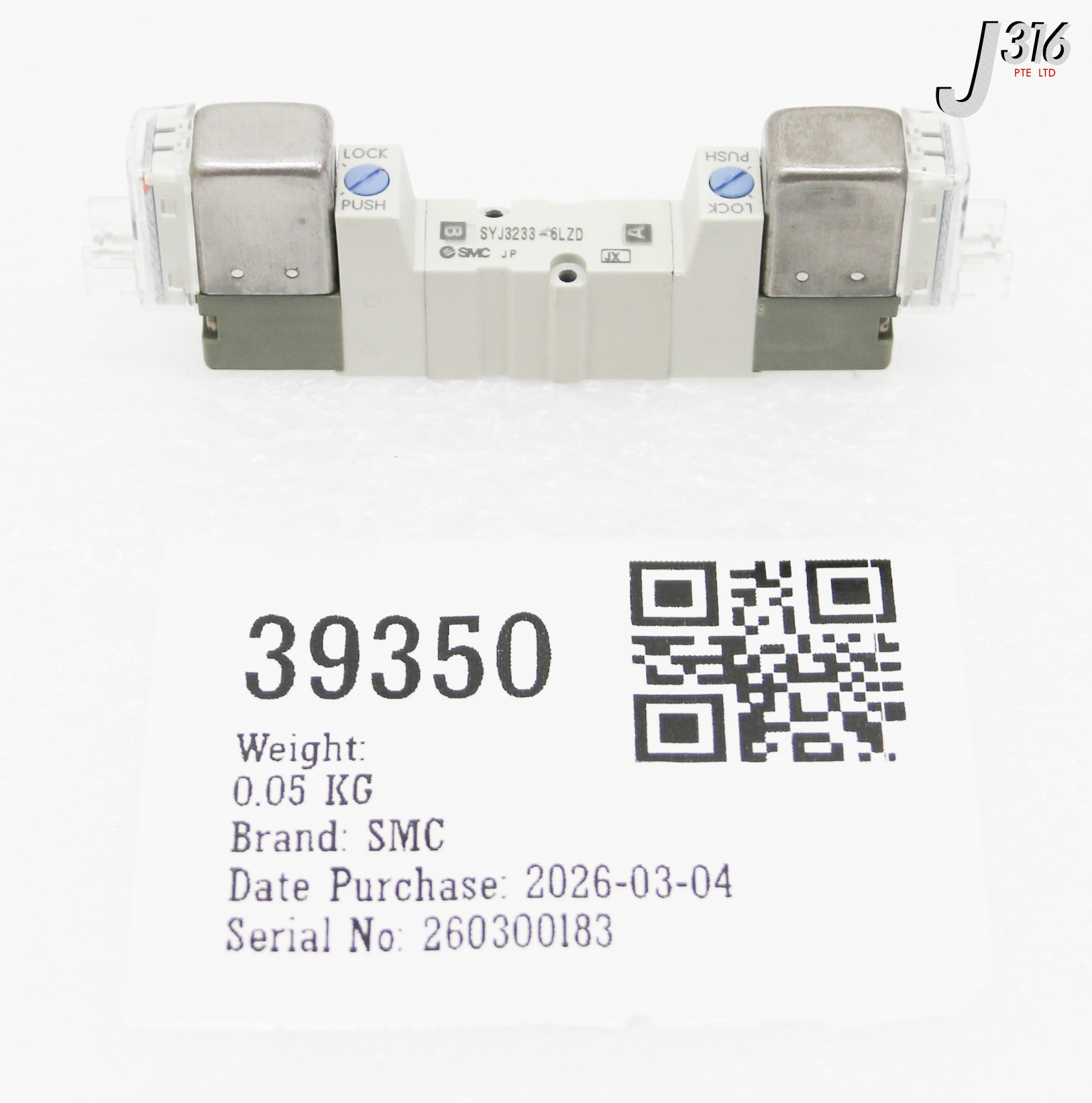 39350 SMC SOLENOID VALVE SYJ3233-6LZD