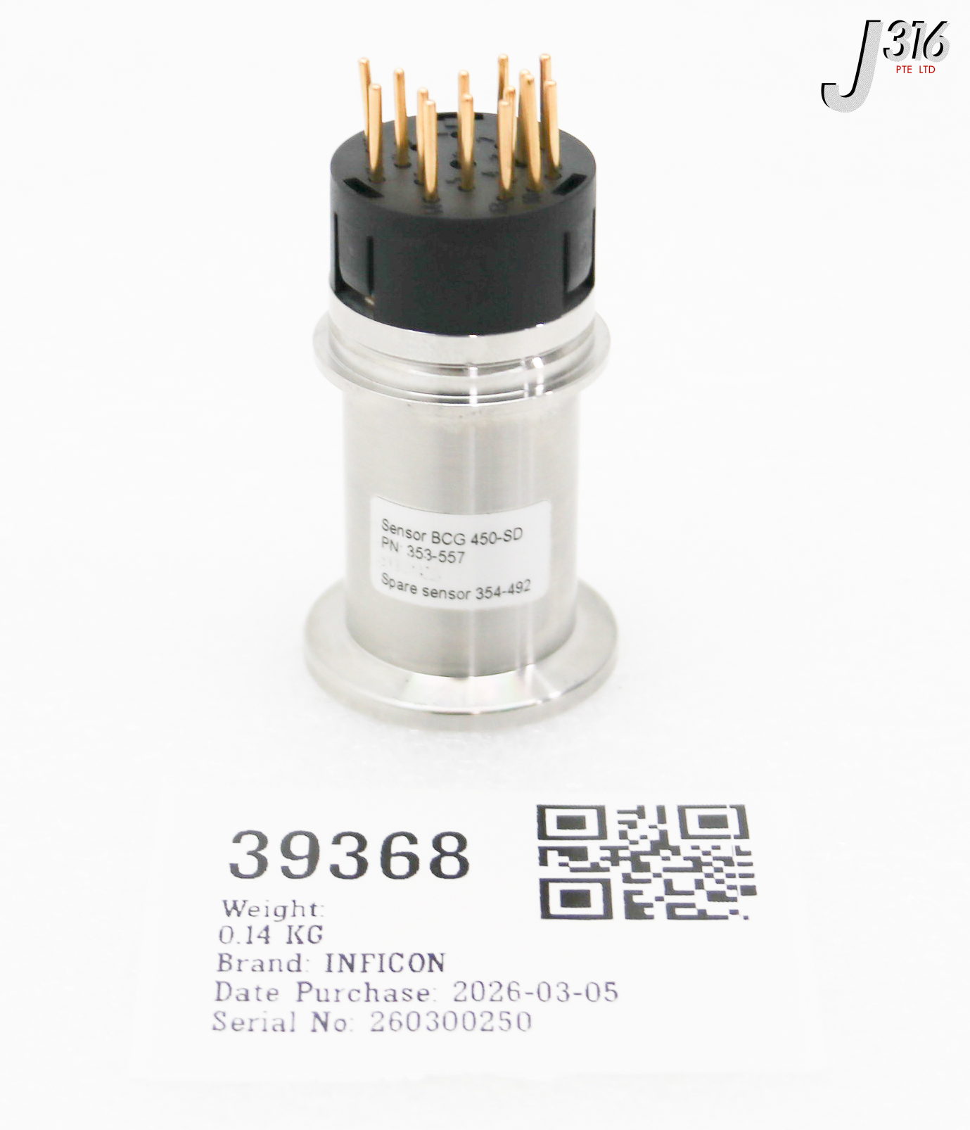 39368 INFICON GAUGE SENSOR, 353-557 BCG 450-SD