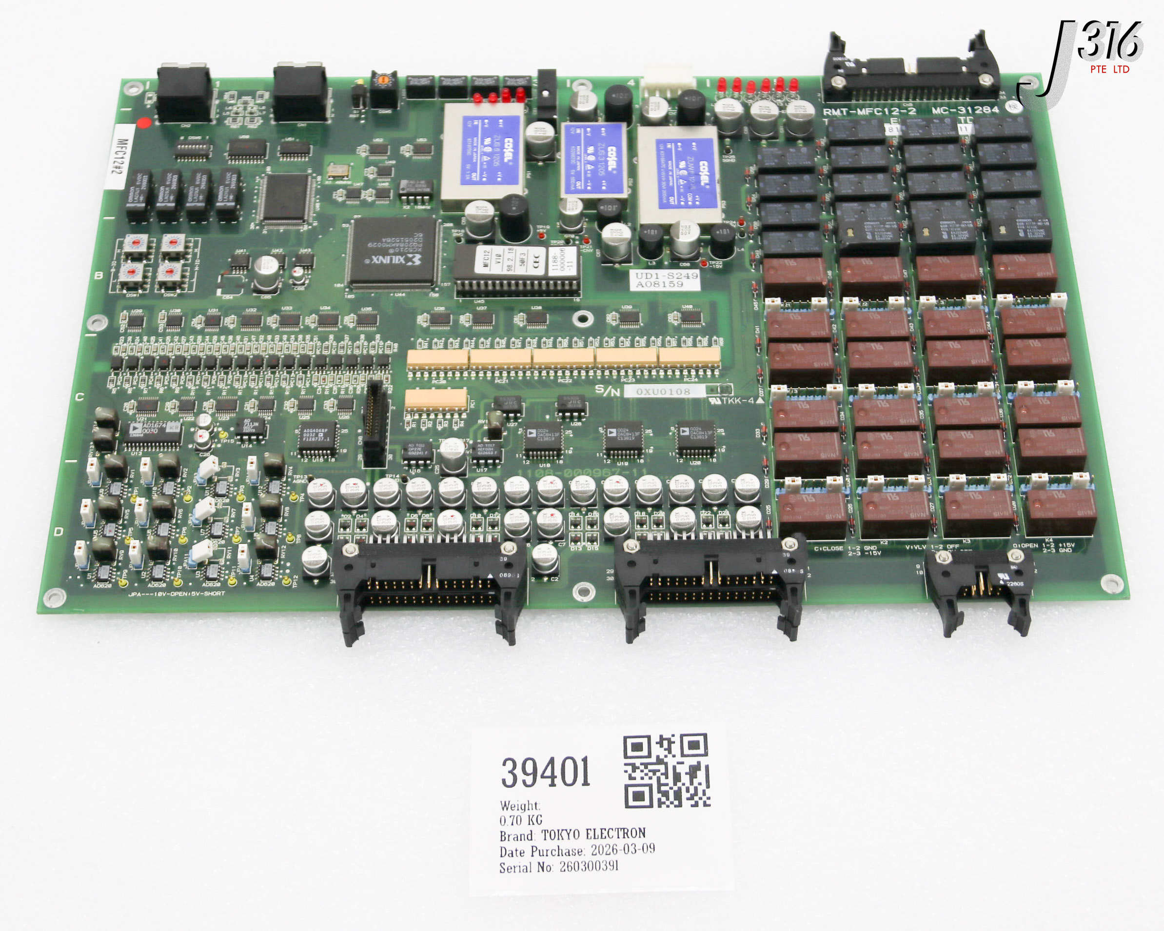 39401 TOKYO ELECTRON PCB RMT-MFC12-2, MC-31284 1181-000821-11
