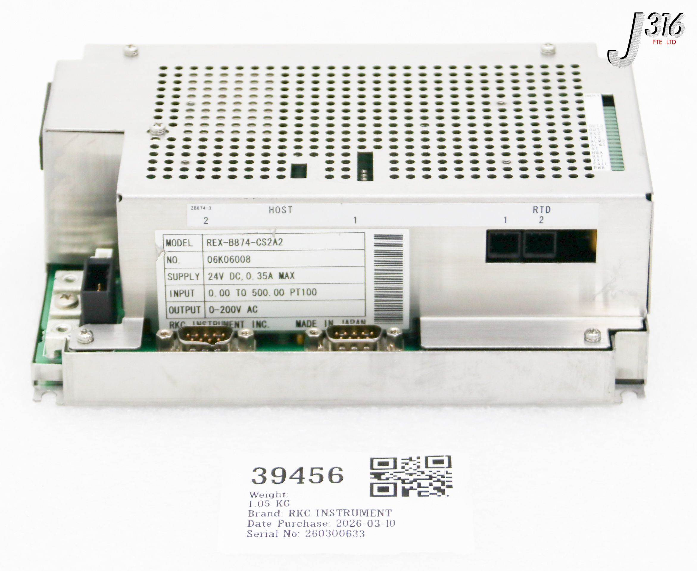 39456 RKC INSTRUMENT TEMPERATURE CONTROLLER REX-B874-CS2A2
