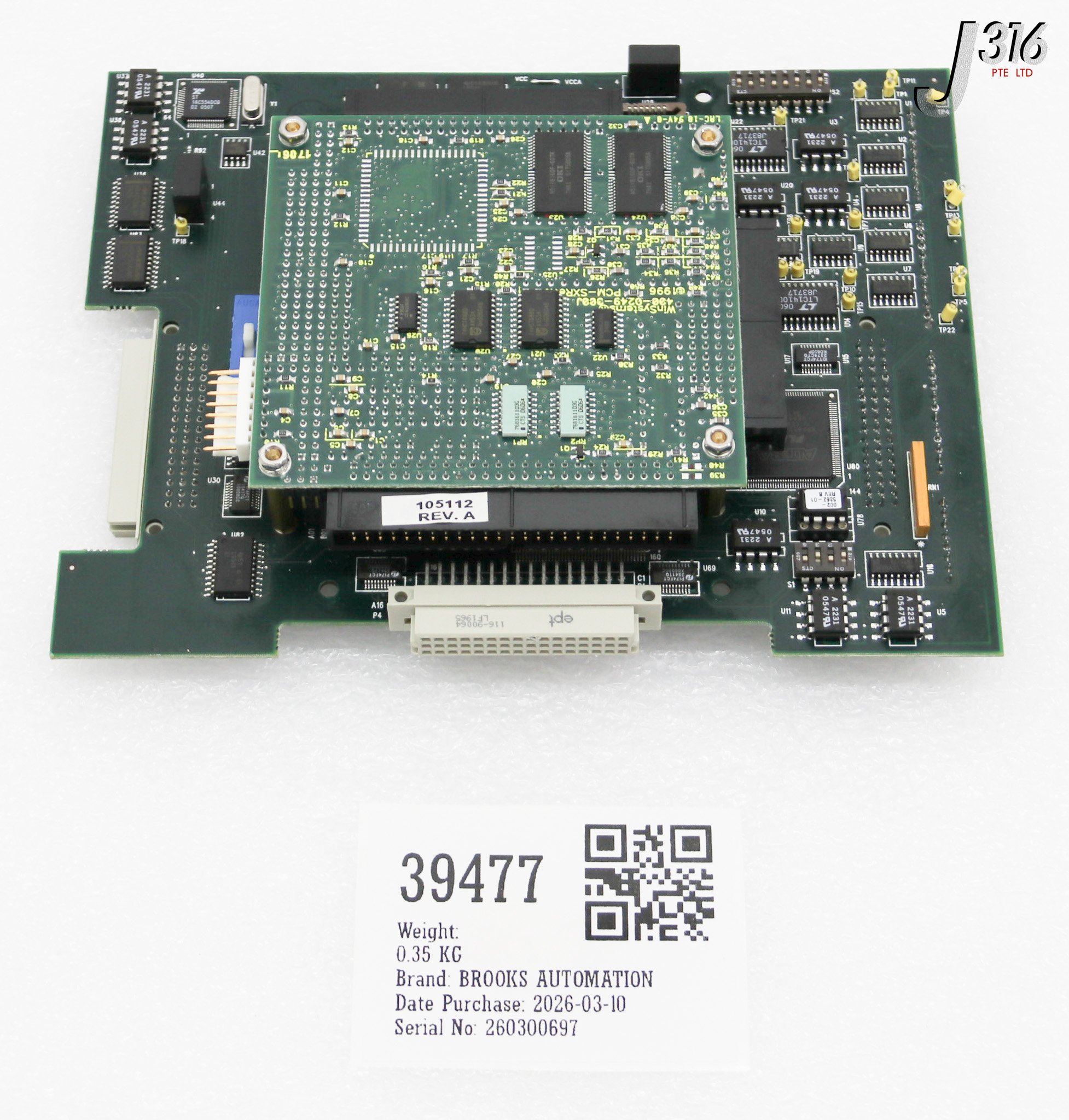 39477 BROOKS AUTOMATION PCB MAG7 PERSONALITY MODULE ASSY-002-3752-03 W/ PCMSX-2801L 002-3752-03