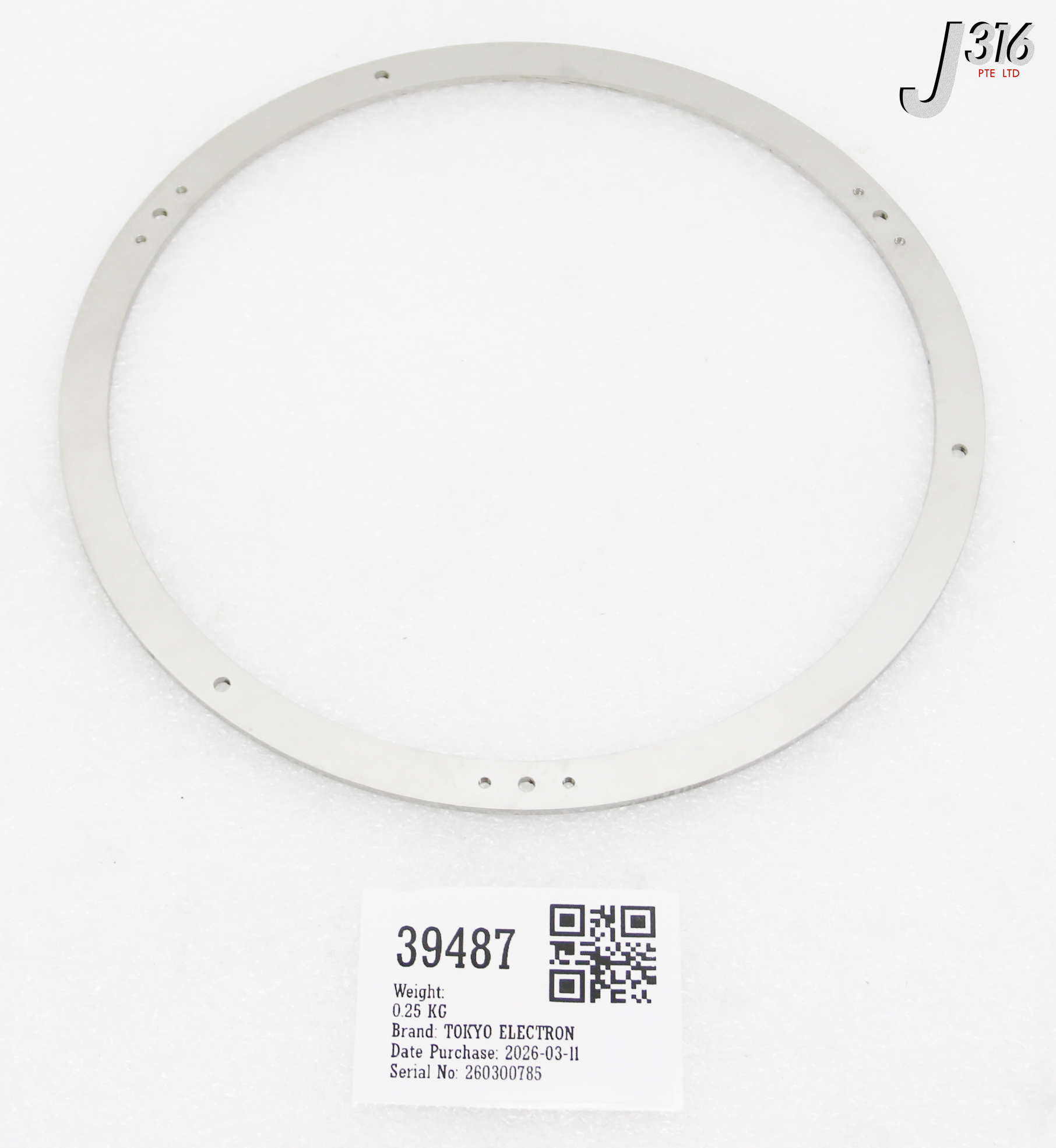 39487 TOKYO ELECTRON RING INNER, DIA 21.5CM (NEW) 5010-503949-11