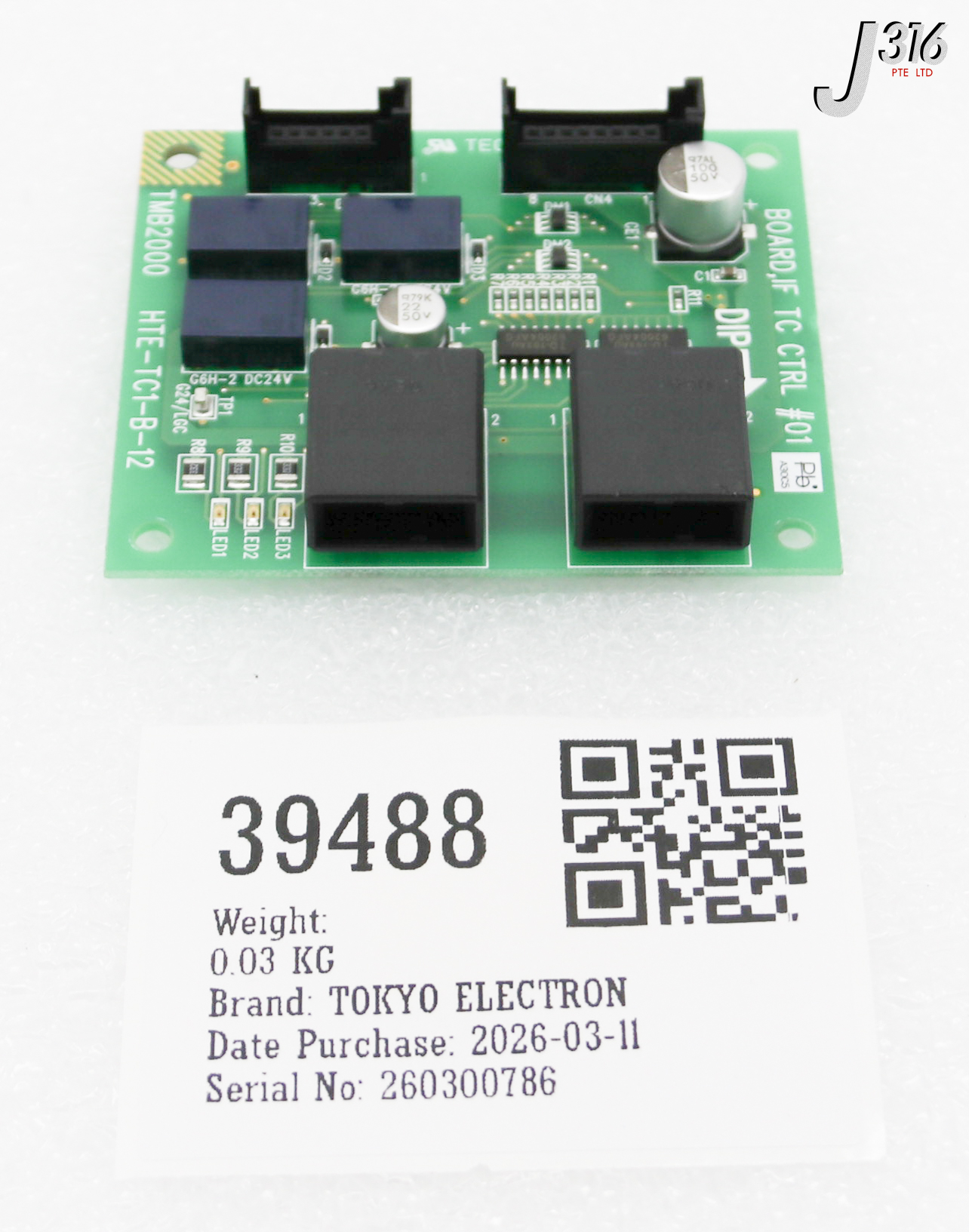 39488 TOKYO ELECTRON PCB TEMPERATURE CONTROL BOARD, TMB2000 HTE-TC1-B-12