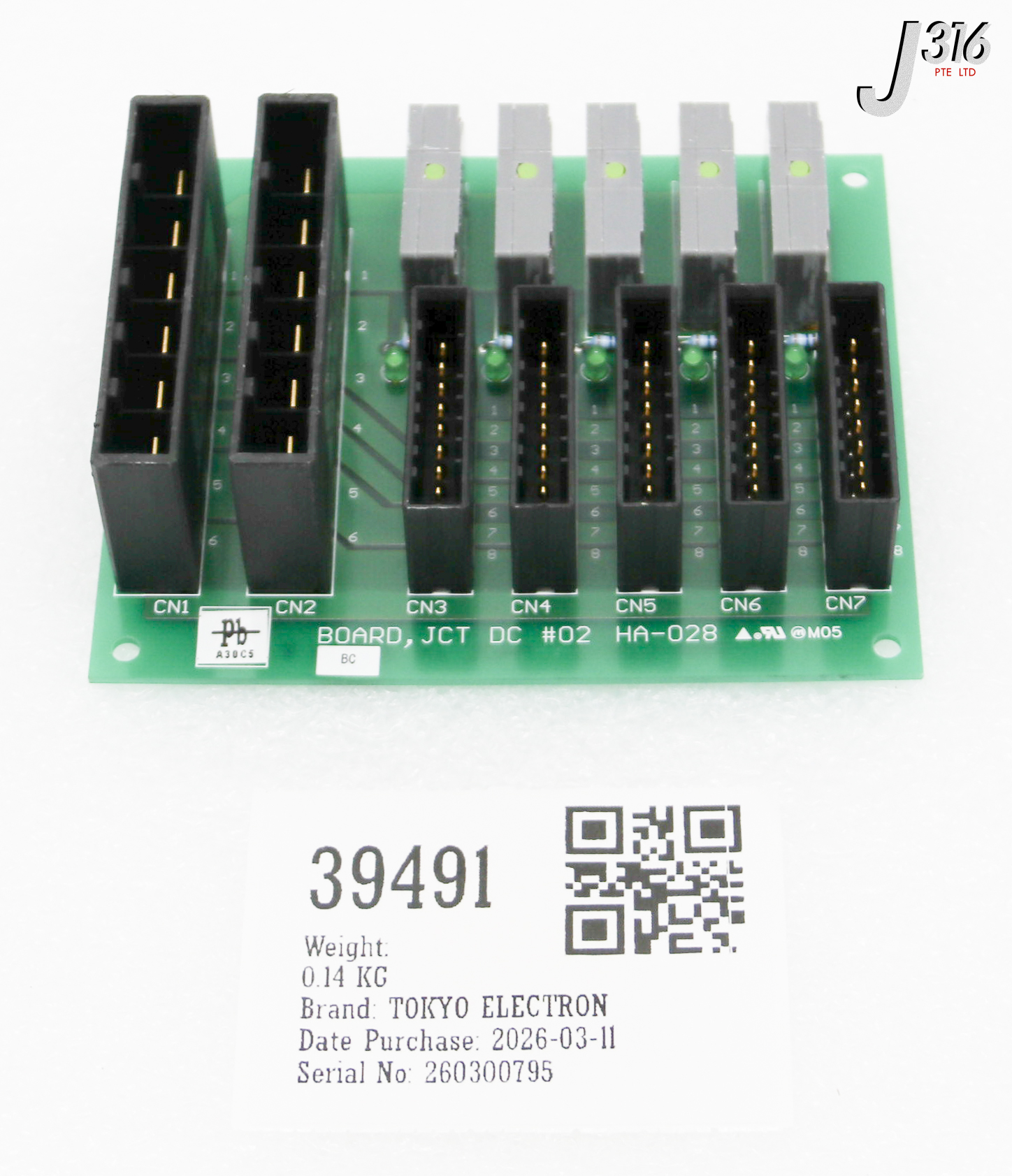 39491 TOKYO ELECTRON PCB JCT DC #02 BOARD HA-028