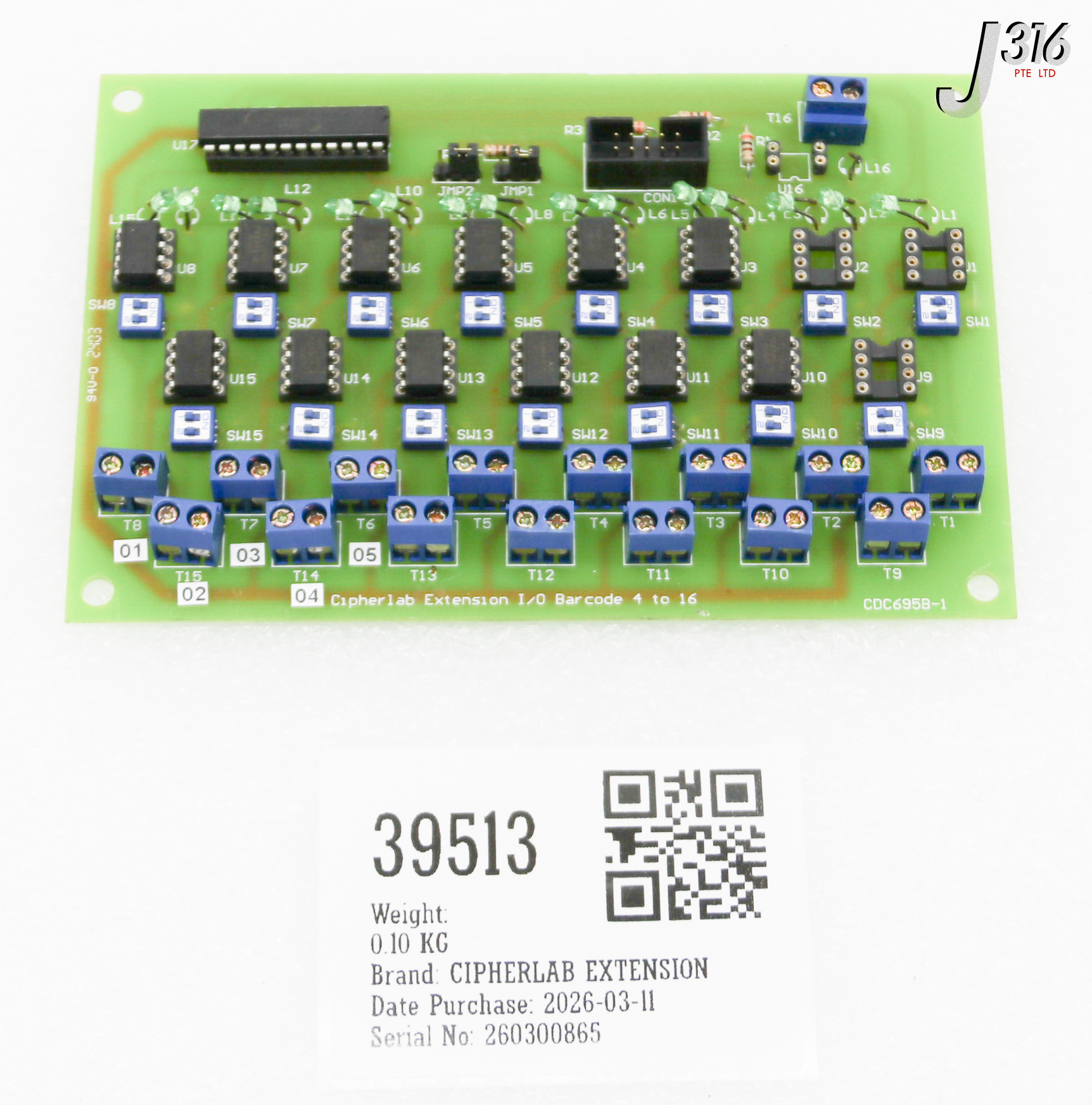39513 CIPHERLAB PCB ASSY, I/O BARCODE 4 TO 16 CDC695B-1