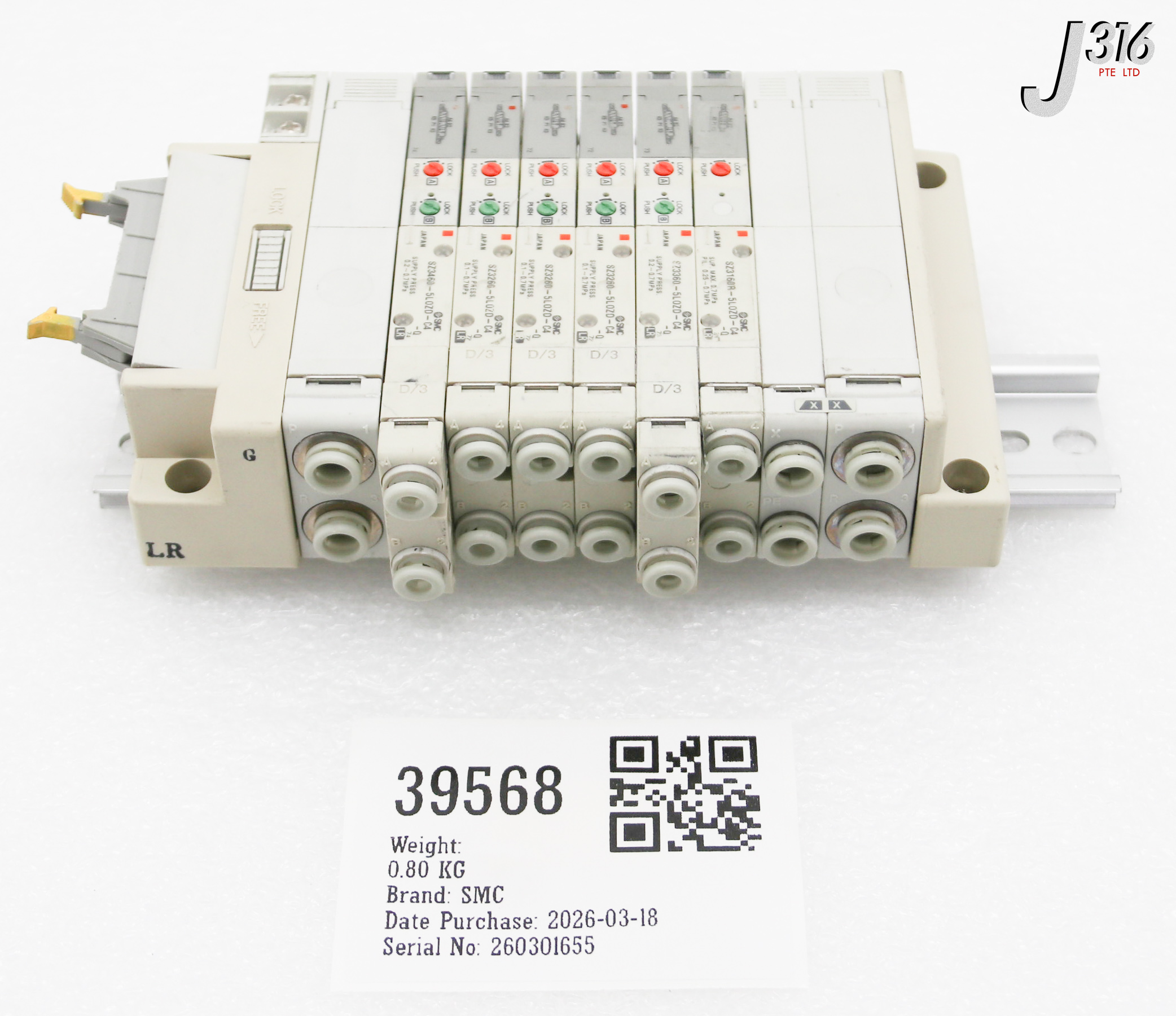 39568 SMC 6-SLOT MANIFOLD TERMINAL VALVE SZ3160R-5L0ZD-C4