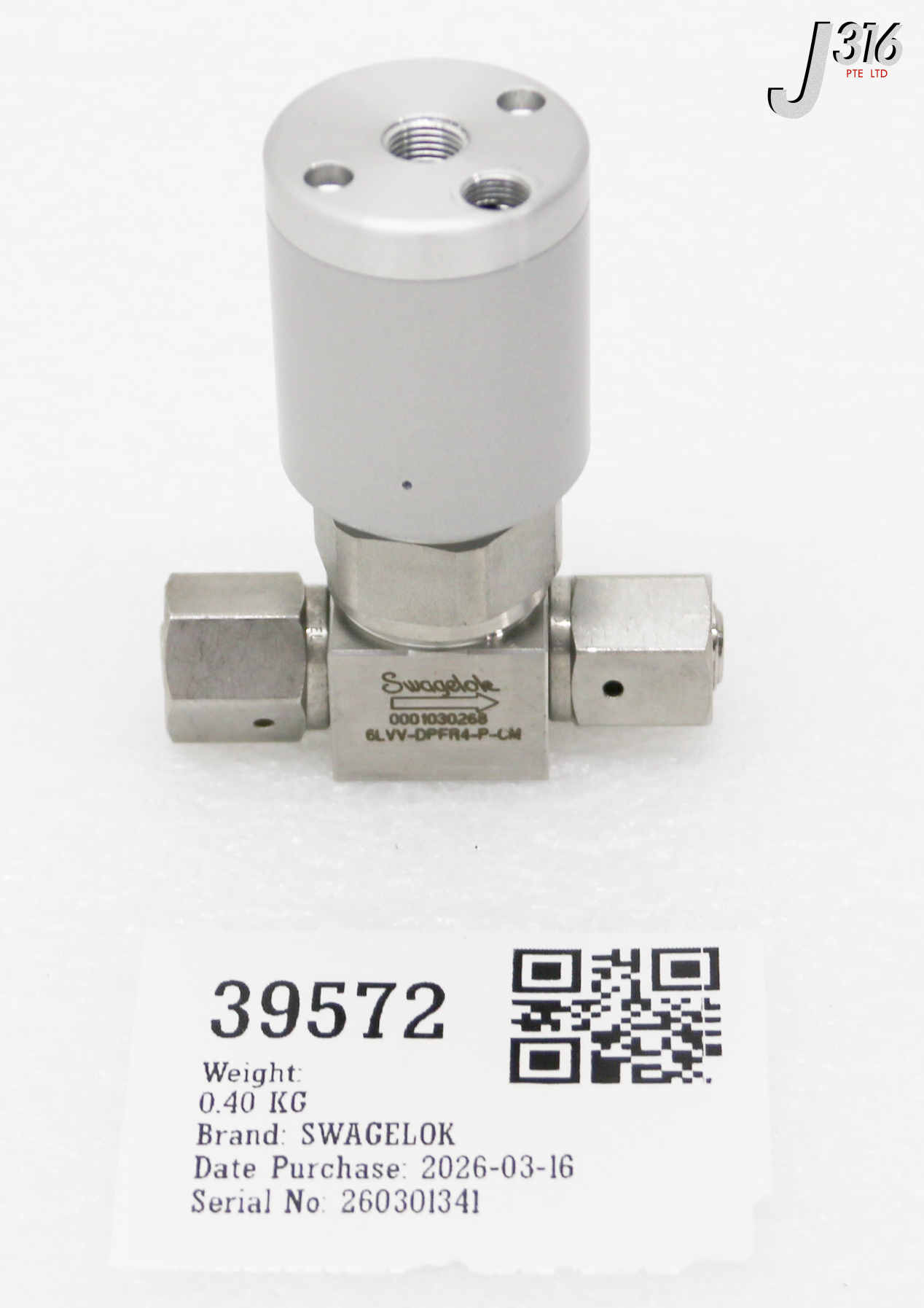 39572 SWAGELOK DIAPHRAGM VALVE 6LVV-DPFR4-P-CM