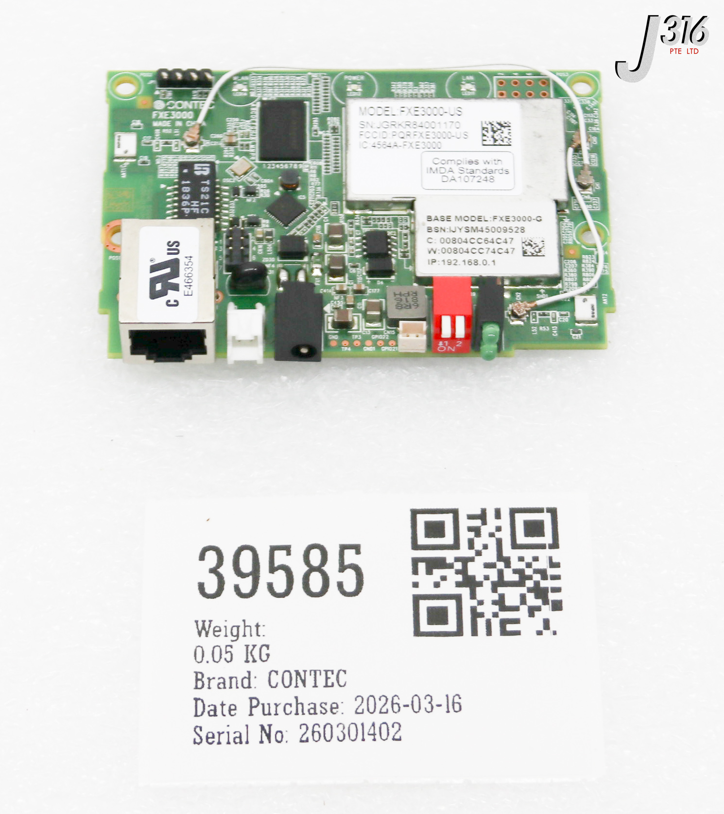 39585 CONTEC PCB CIRCUIT BOARD FXE3000