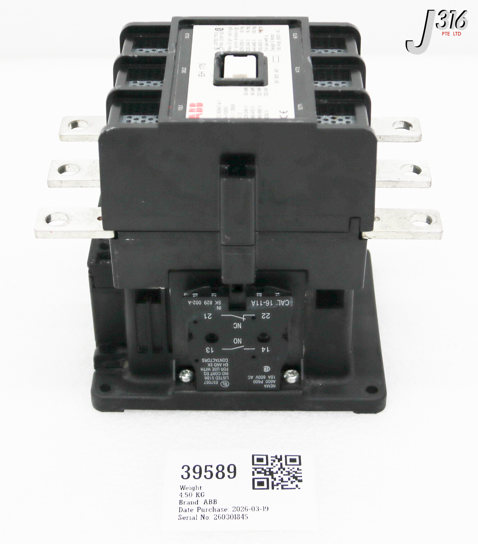 39589 ABB MAGNETIC CONTACTOR EH175
