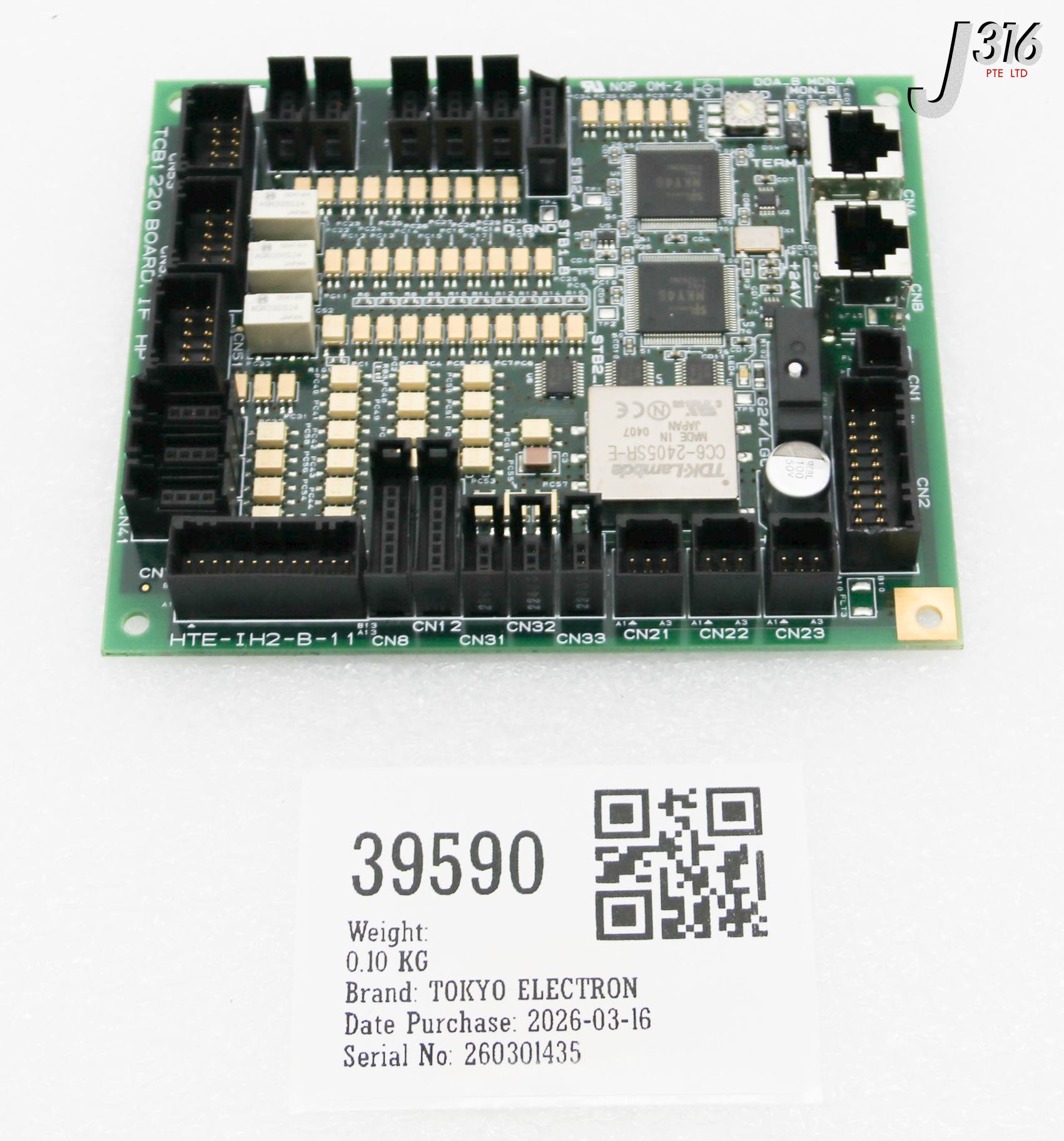39590 TOKYO ELECTRON PCB BOARD, TCB1220 HTE-IH2-B-11