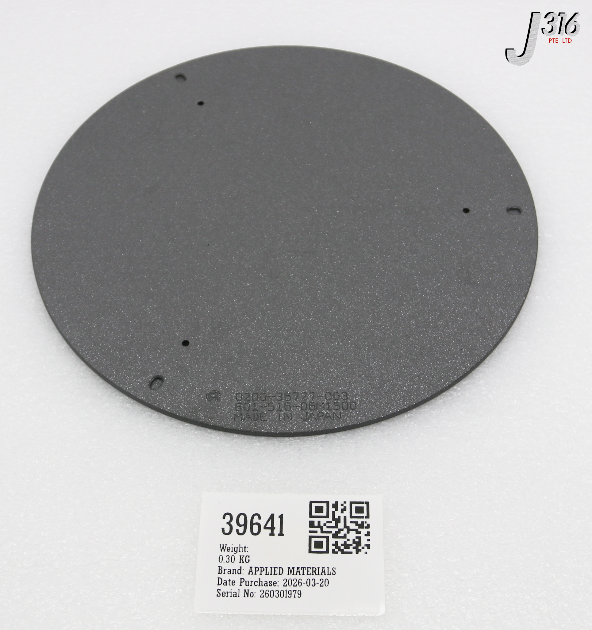 39641 APPLIED MATERIALS SUSCEPTOR, R3 ROTATION, NO CENTER, EPI 2 0200-36727