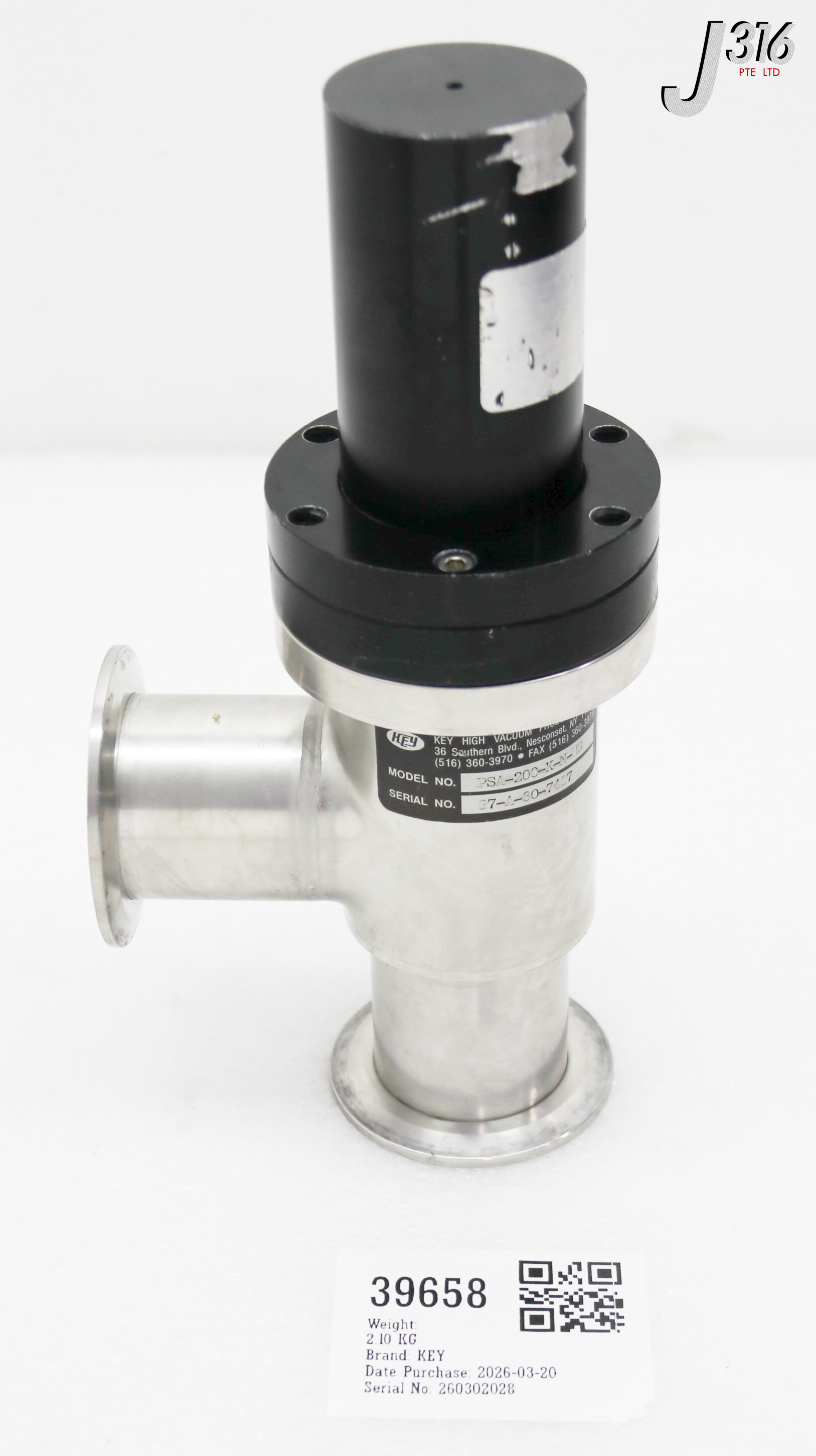 39658 KEY HIGH VACUUM ANGLE VALVE PSA-200-K-N-NS