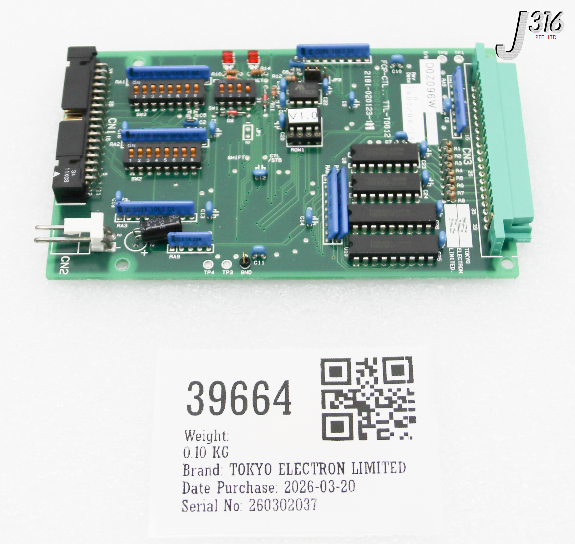 39664 TOKYO ELECTRON LIMITED PCB ASSY, 2108-020123-11 2181-020123-11